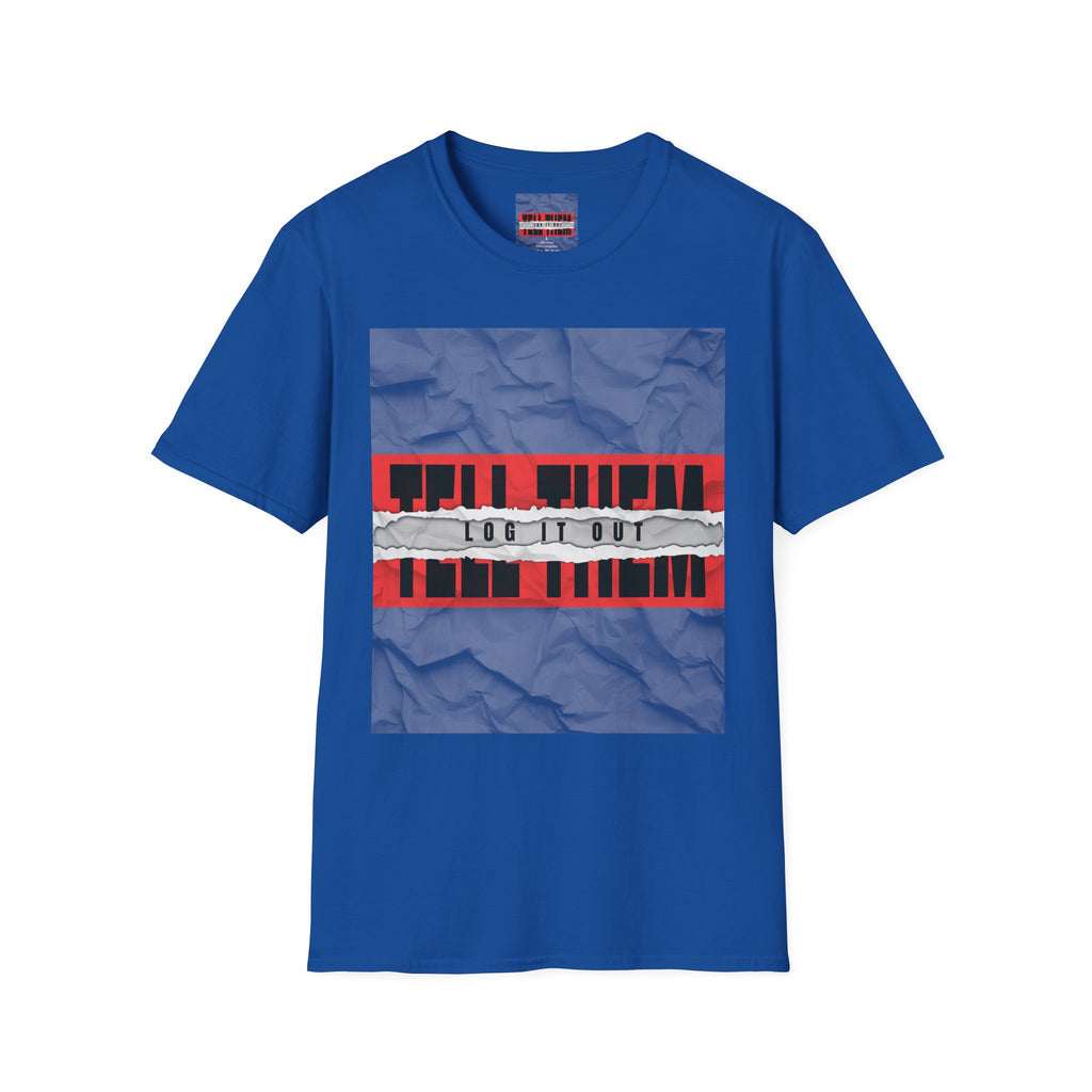 T-Shirt — LOG IT OUT Red Tape Graphic Tee ("LOG IT OUT")