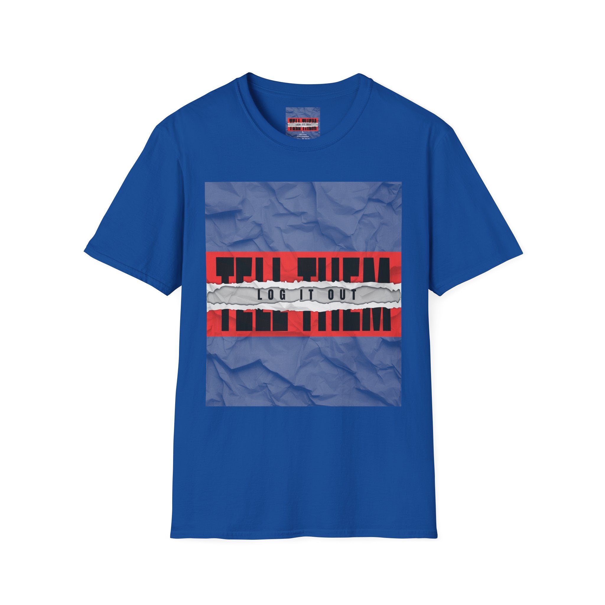 T-Shirt — LOG IT OUT Red Tape Graphic Tee ("LOG IT OUT")