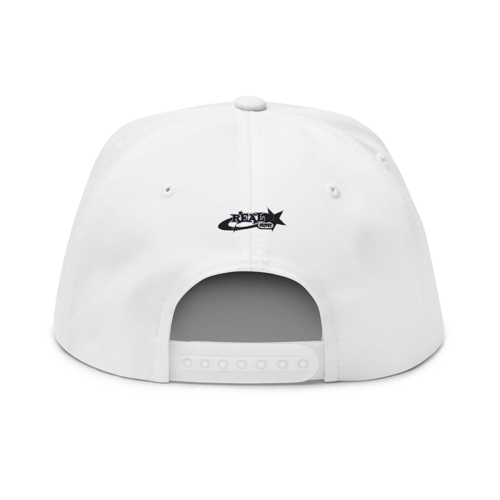 Embroidered Flat Bill Cap — Retro 'Real Proper' Logo Snapback