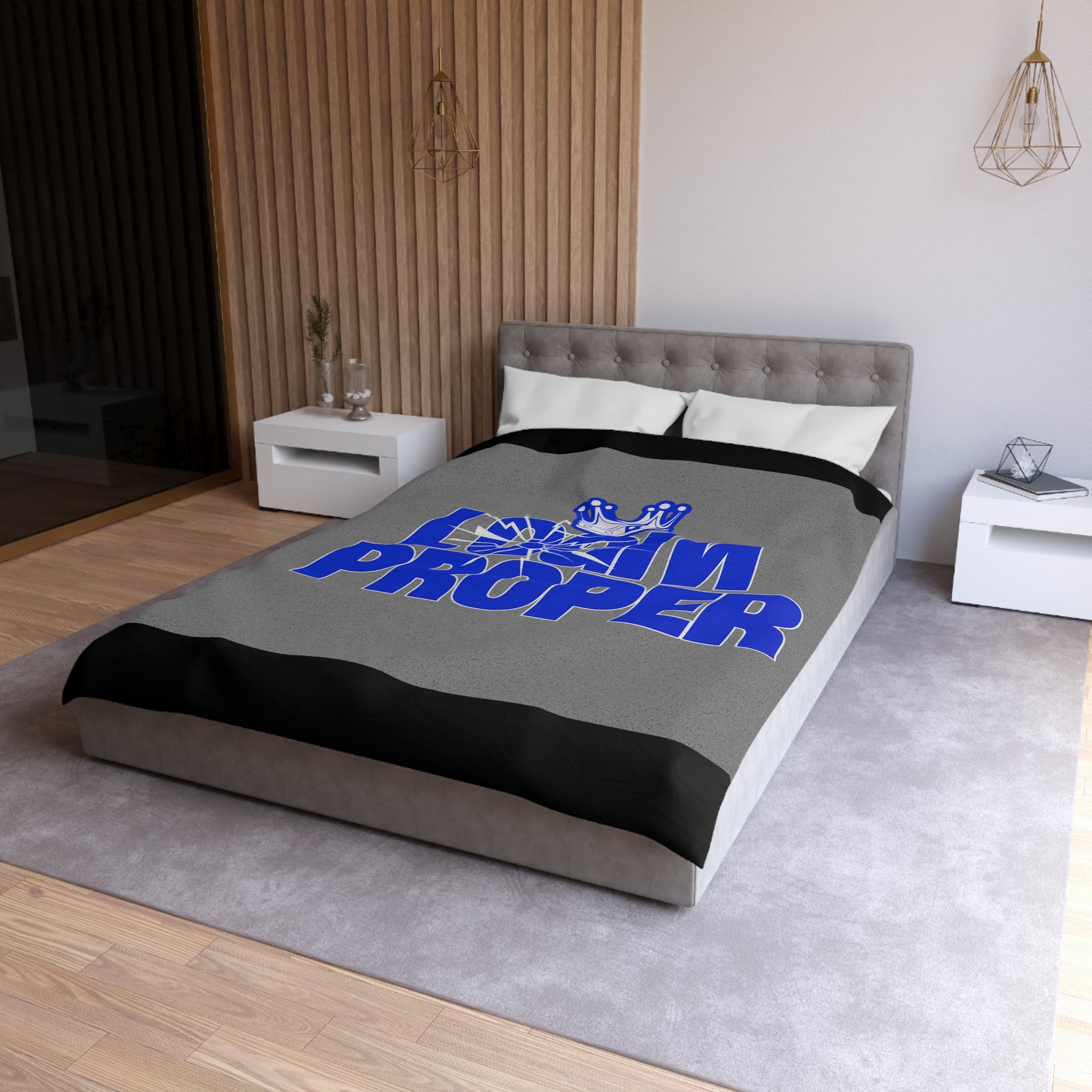 Login Proper Duvet Cover — Bold Royal Crown Graphic Bedding