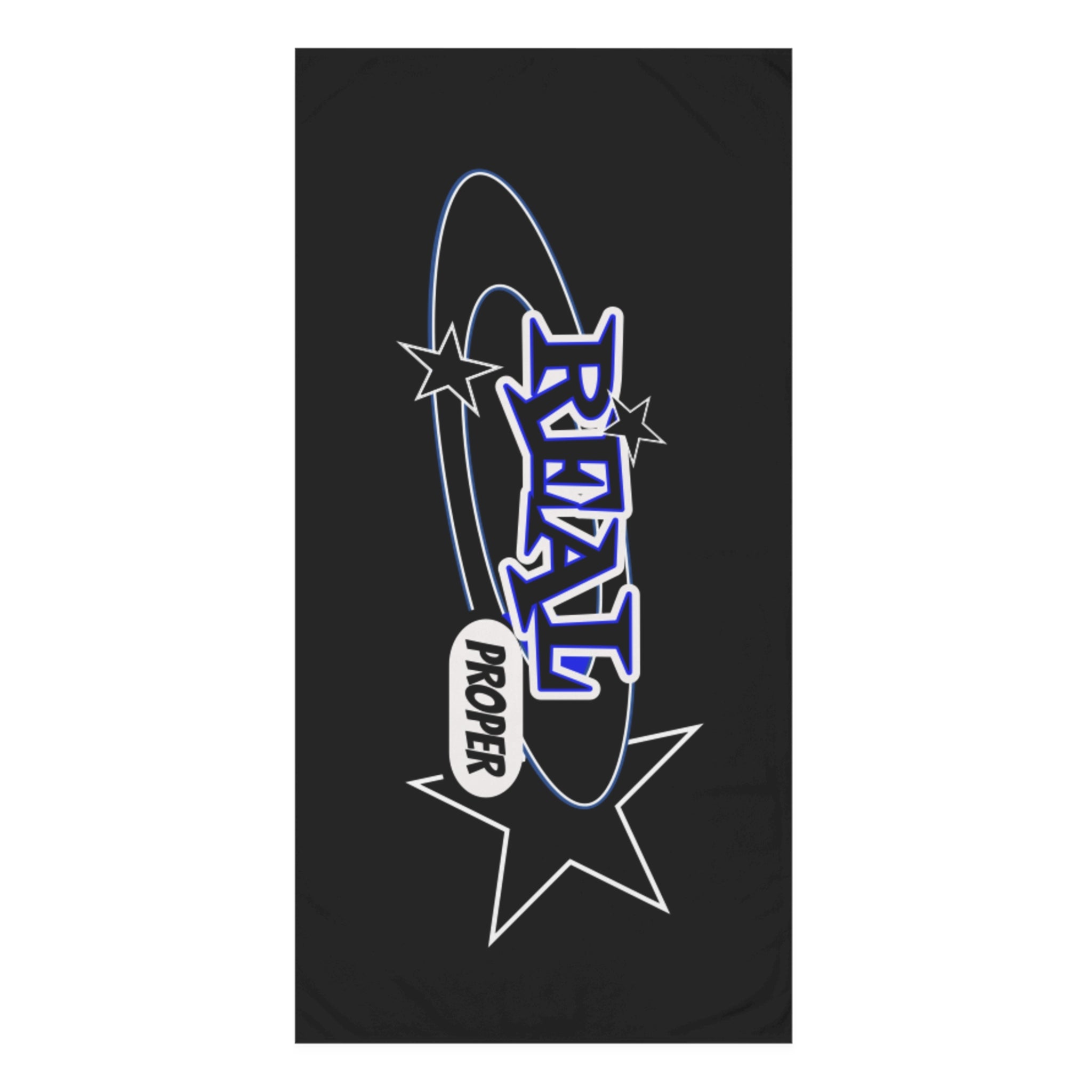 Real Proper Graphic Beach Towel — Black Star Retro Surf Towel