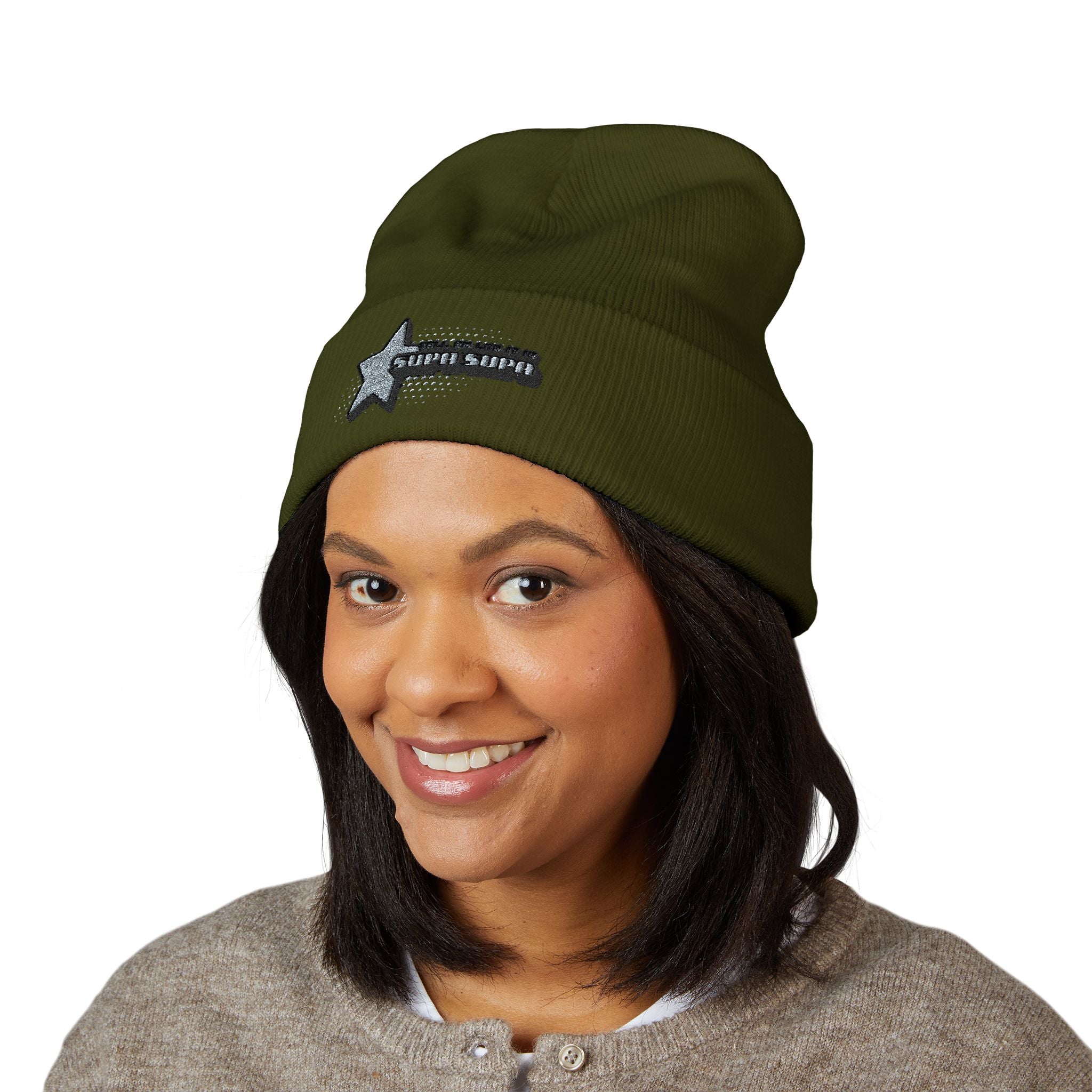 Embroidered "Tell em log it in Cuffed Beanie — Cozy Winter Hat