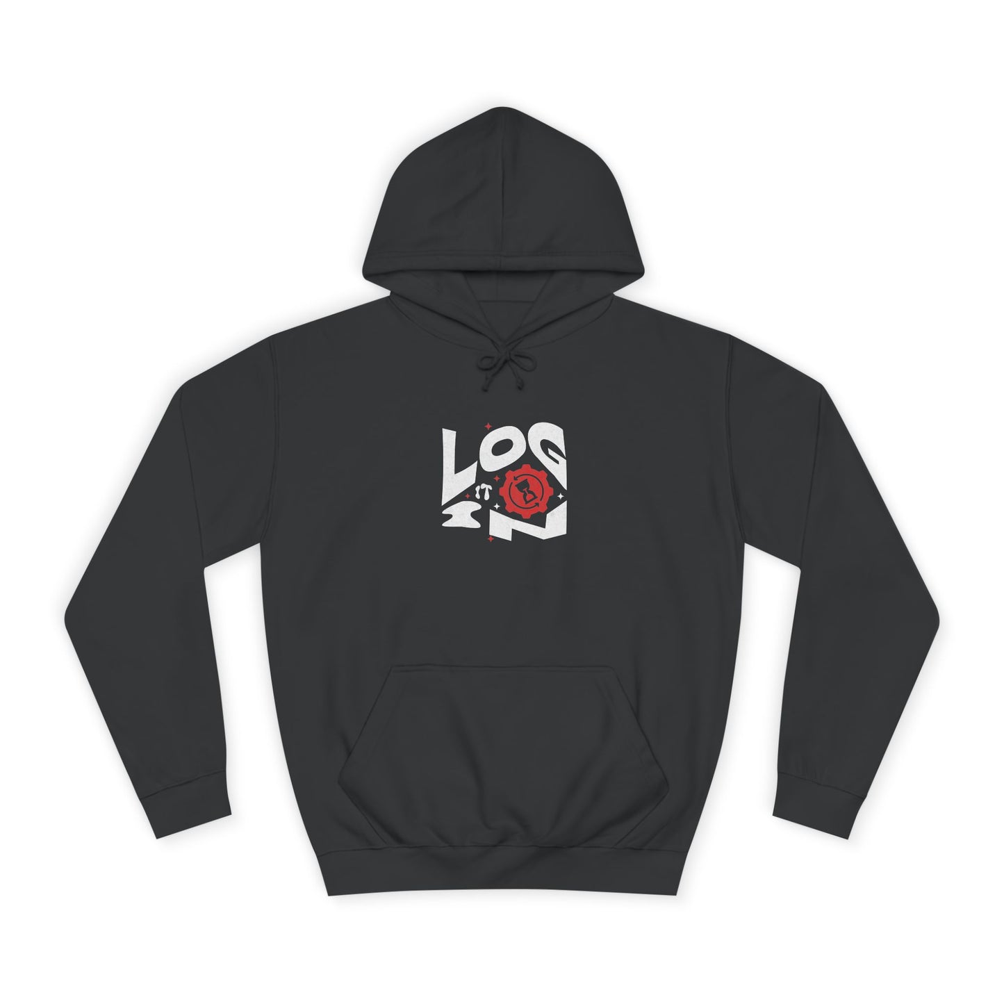 Stylish Log it in Hoodie, Cozy Athletic Wear, Graphic Hoodie, Trendy Apparel, Perfect for Life