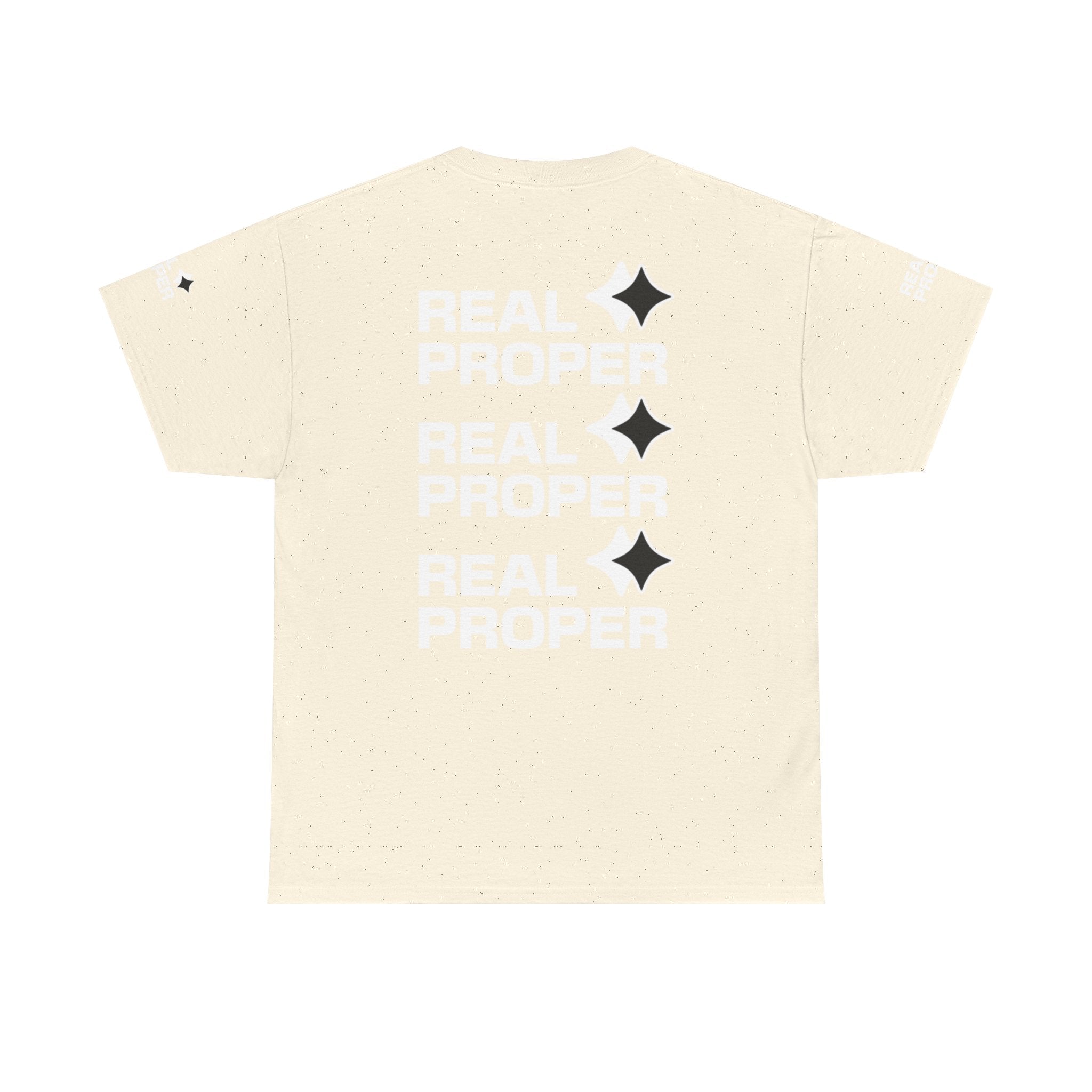 "Real Proper" Repeat Logo T‑Shirt
