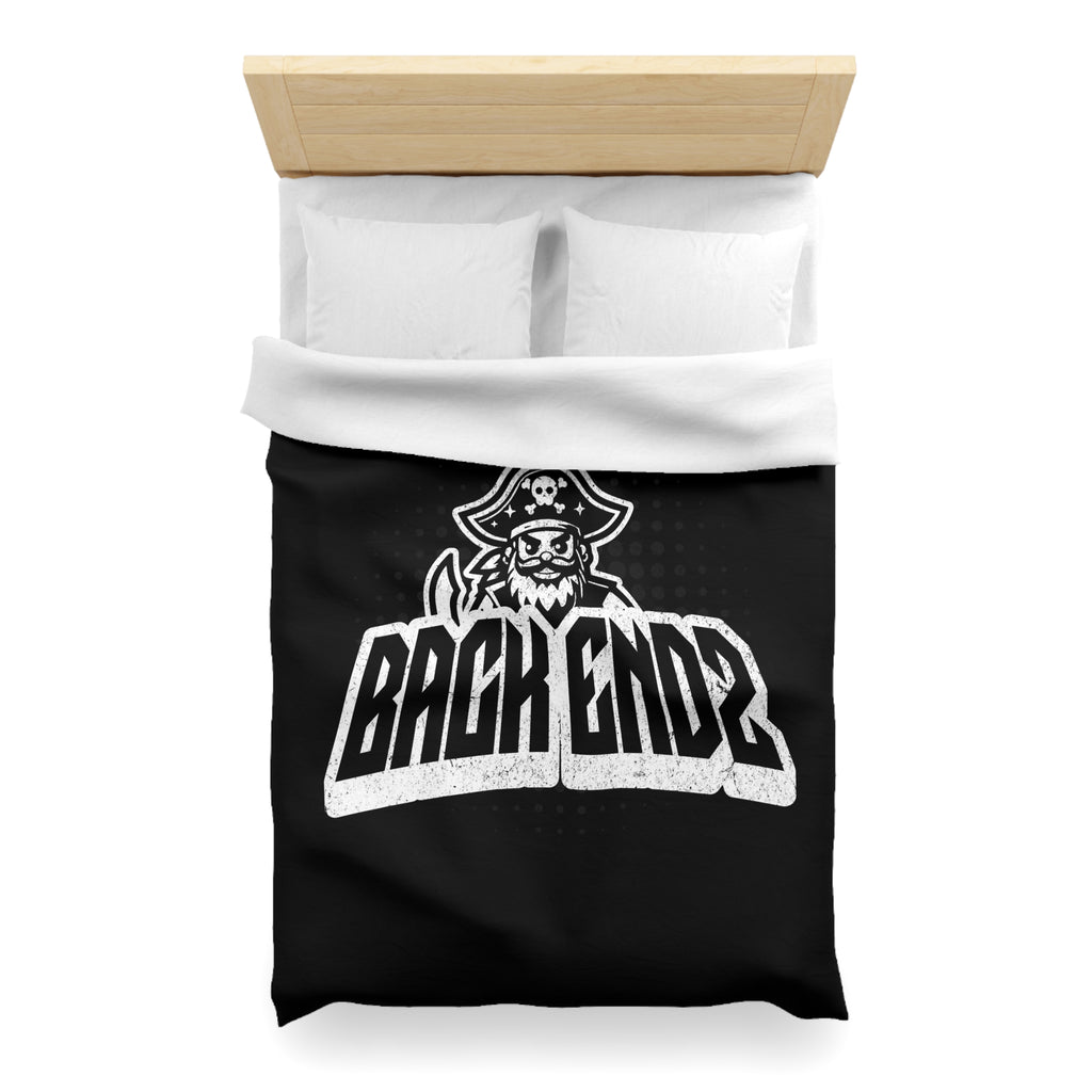 Pirate Skull 'Back Endz' Microfiber Duvet Cover — Bold Gamer / Tech Skull Bedding