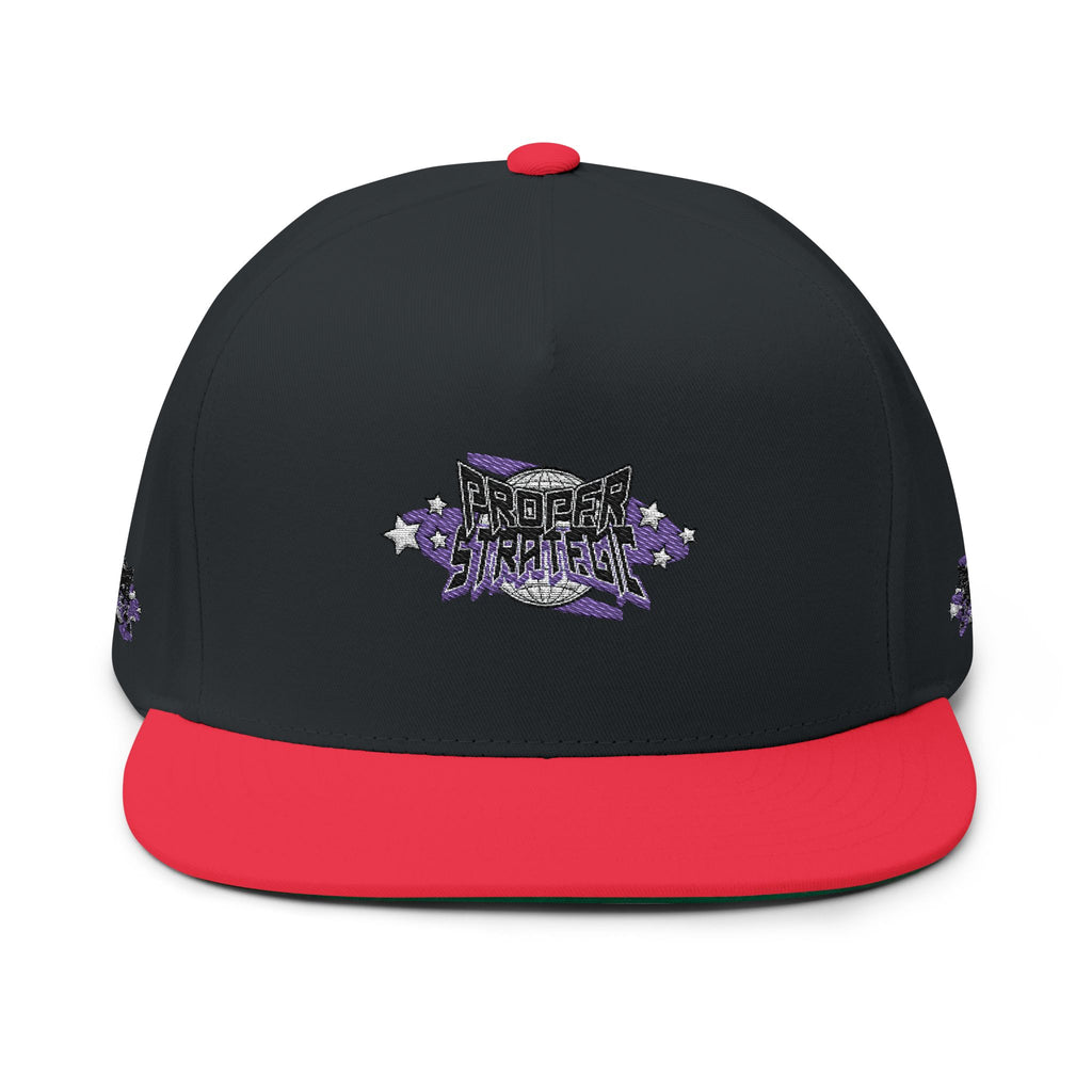 Embroidered 'Strategic' Flat Bill Cap — Retro Streetwear Snapback
