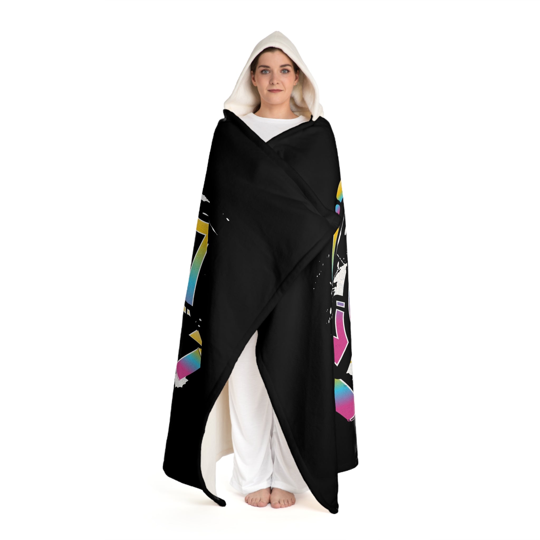 Hooded Sherpa Blanket — "LOG IT IN" Fleece Hooded Throw Blanket