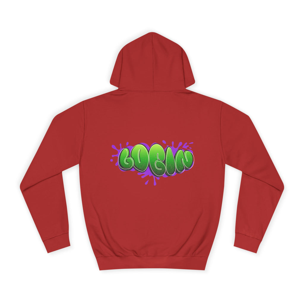 Hoodie with Green Graffiti "Login" Design - Streetwear Pullover