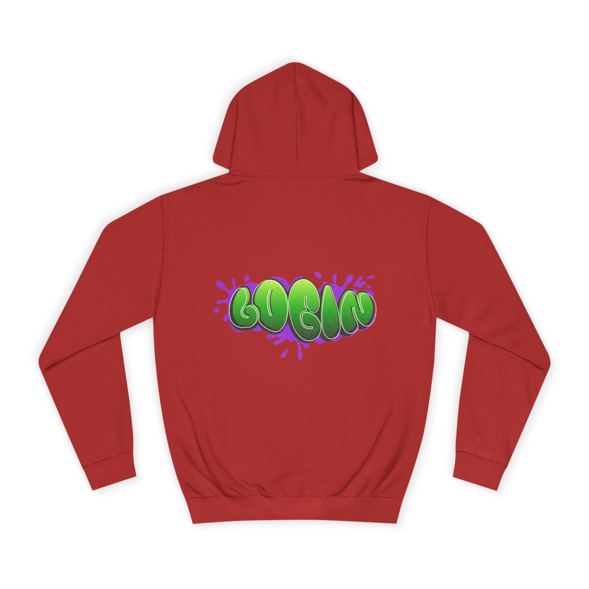 Hoodie with Green Graffiti "Login" Design - Streetwear Pullover