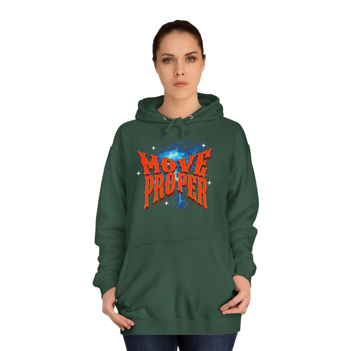 Unisex Hoodie - Move Proper Graphic, Trendy Casual Wear