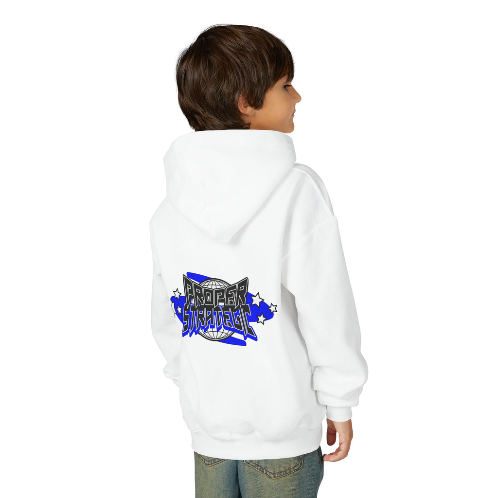 Youth Hoodie — 'Strategic' Graphic Pullover for Kids