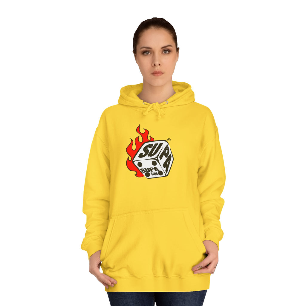 Cool Fire Graphic Unisex SUPA Hoodie, Apparel, Streetwear, Casual Wear, Unique Hooded Sweatshirt