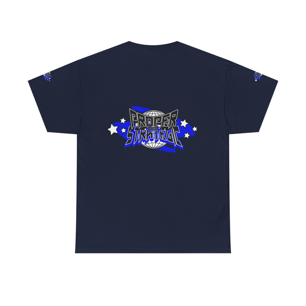 Proper 'Strategic' Graphic Tee — Retro Blue Streetwear T‑Shirt