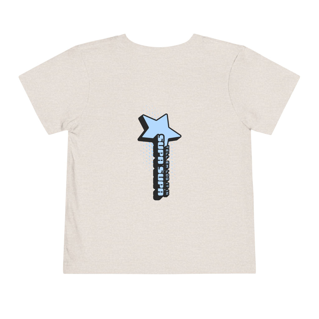 Toddler Tee — Blue Star "Tell em log it in" Graphic