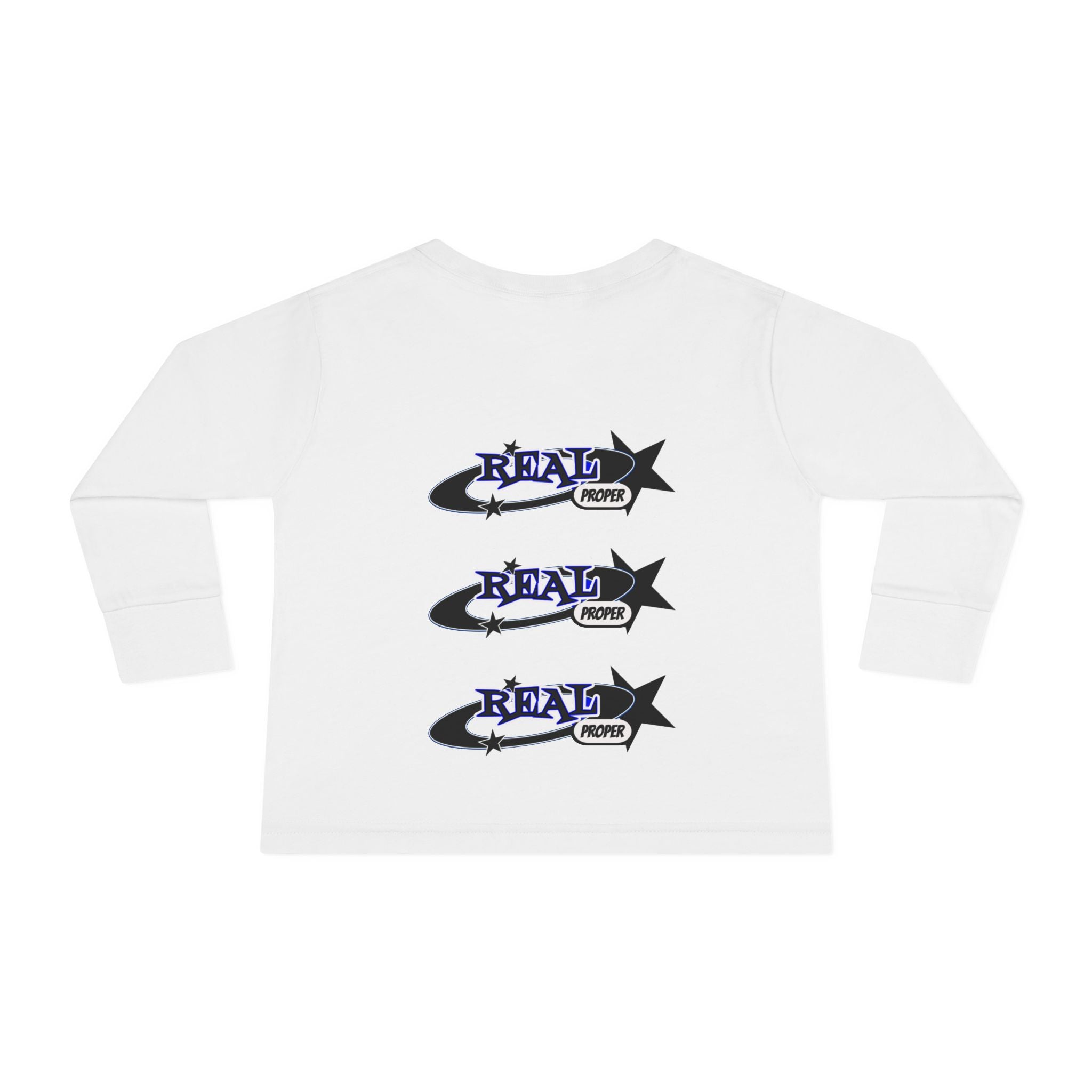 Toddler Long Sleeve Tee — 'Real Proper' Star Graphic Kids Shirt