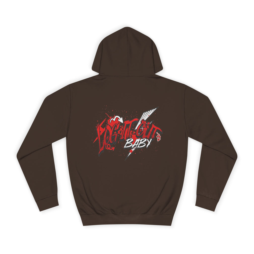 Trendy Log it out Hoodie, Graphic Sweatshirt, Unisex Casual Wear, Stylish Streetwear, Great for Gift Giving