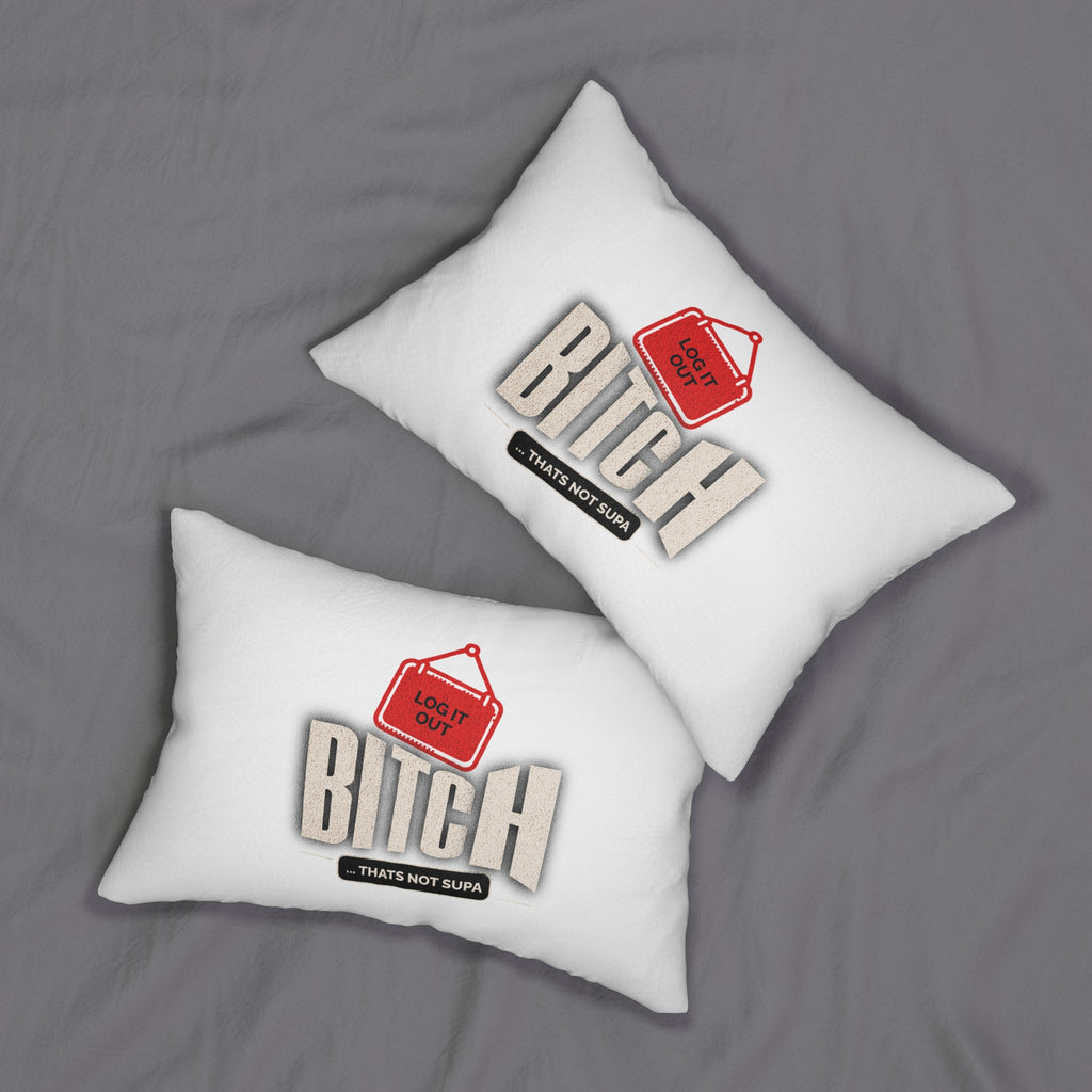 Lumbar Pillow — 'Log It Out' Funny Retro Accent Pillow