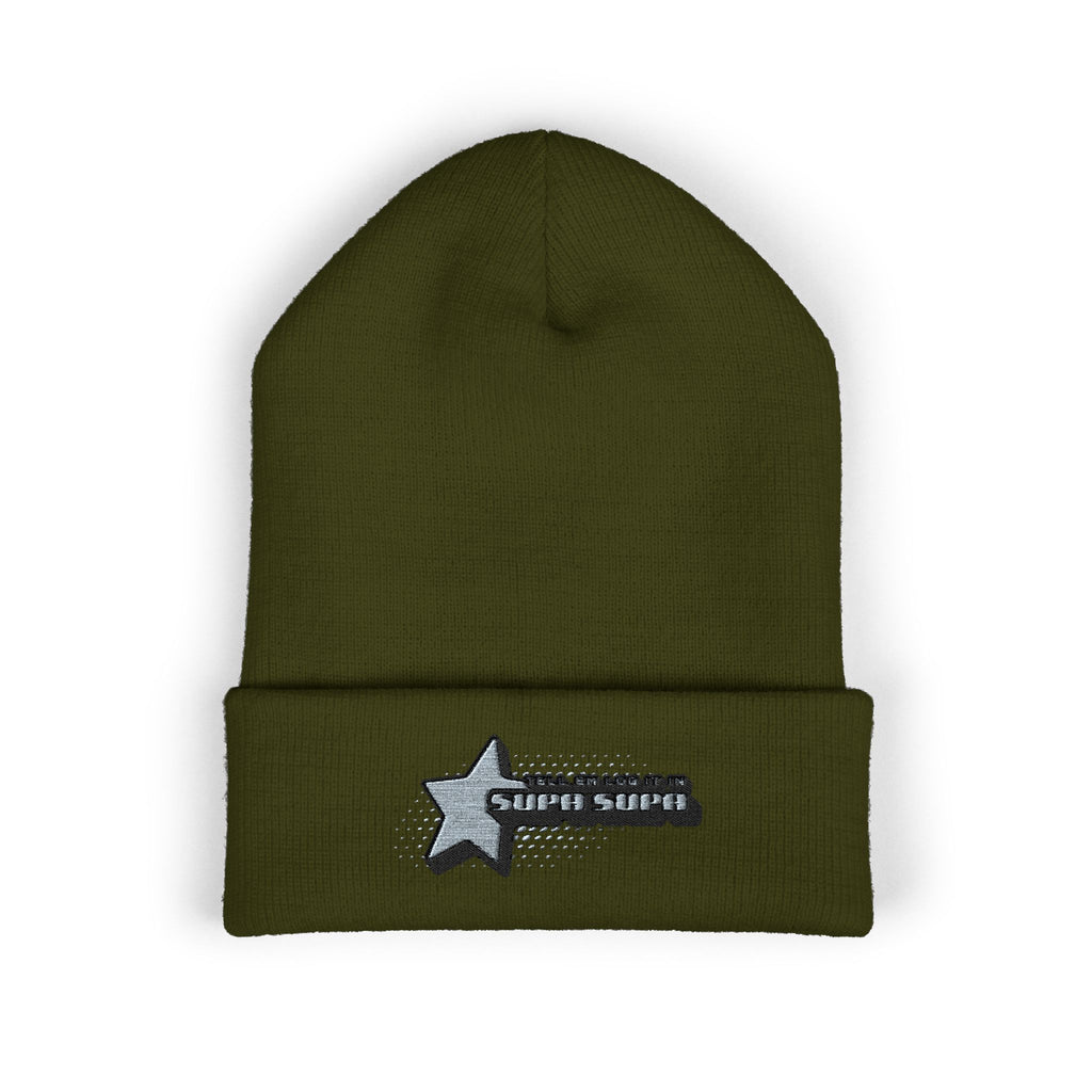 Embroidered "Tell em log it in Cuffed Beanie — Cozy Winter Hat