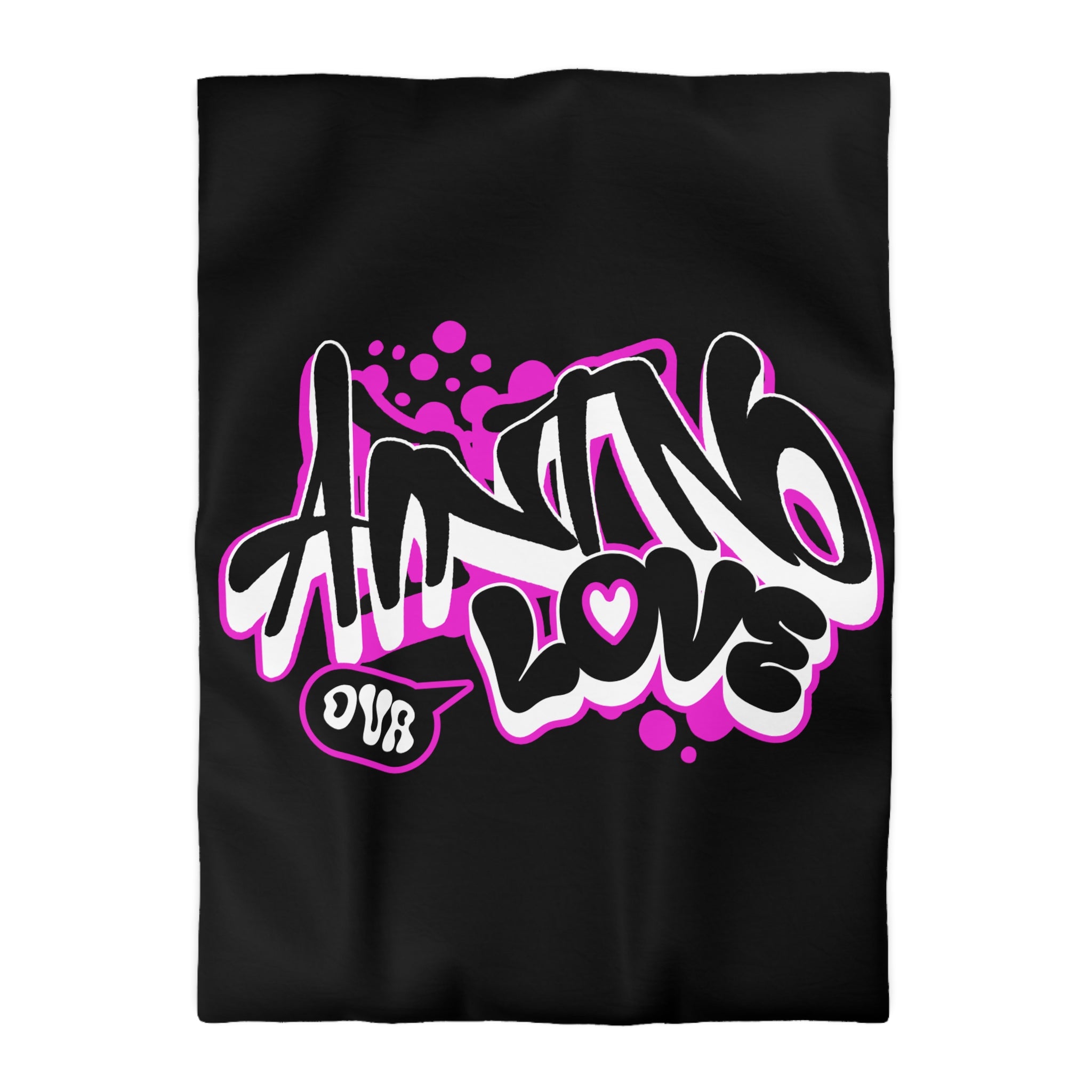 Duvet Cover — Pink Graffiti "No Love" Street Art Microfiber Bedding