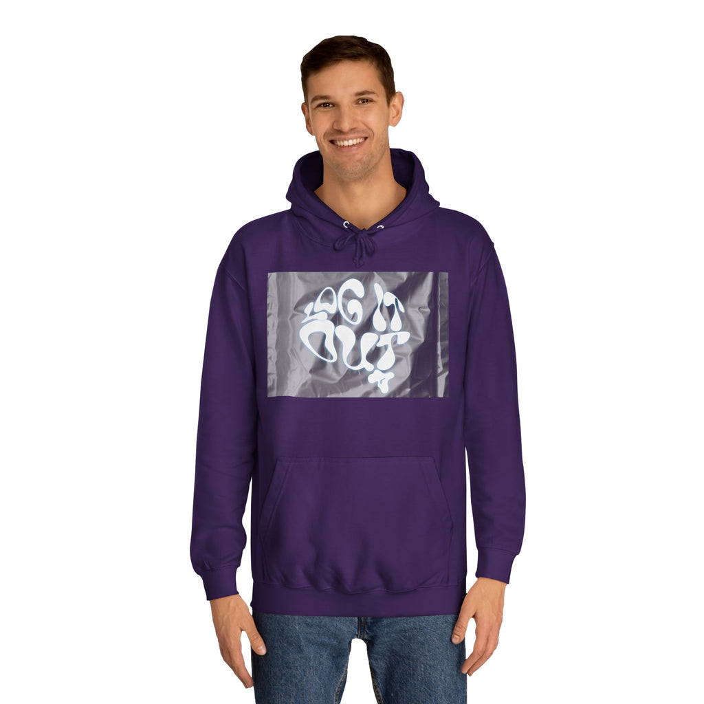 Cozy Unisex 'LOG IT OUT' Hoodie with Abstract Design, Sweatshirt, Graphic Hoodie, Casual Wear, Perfect Fit
