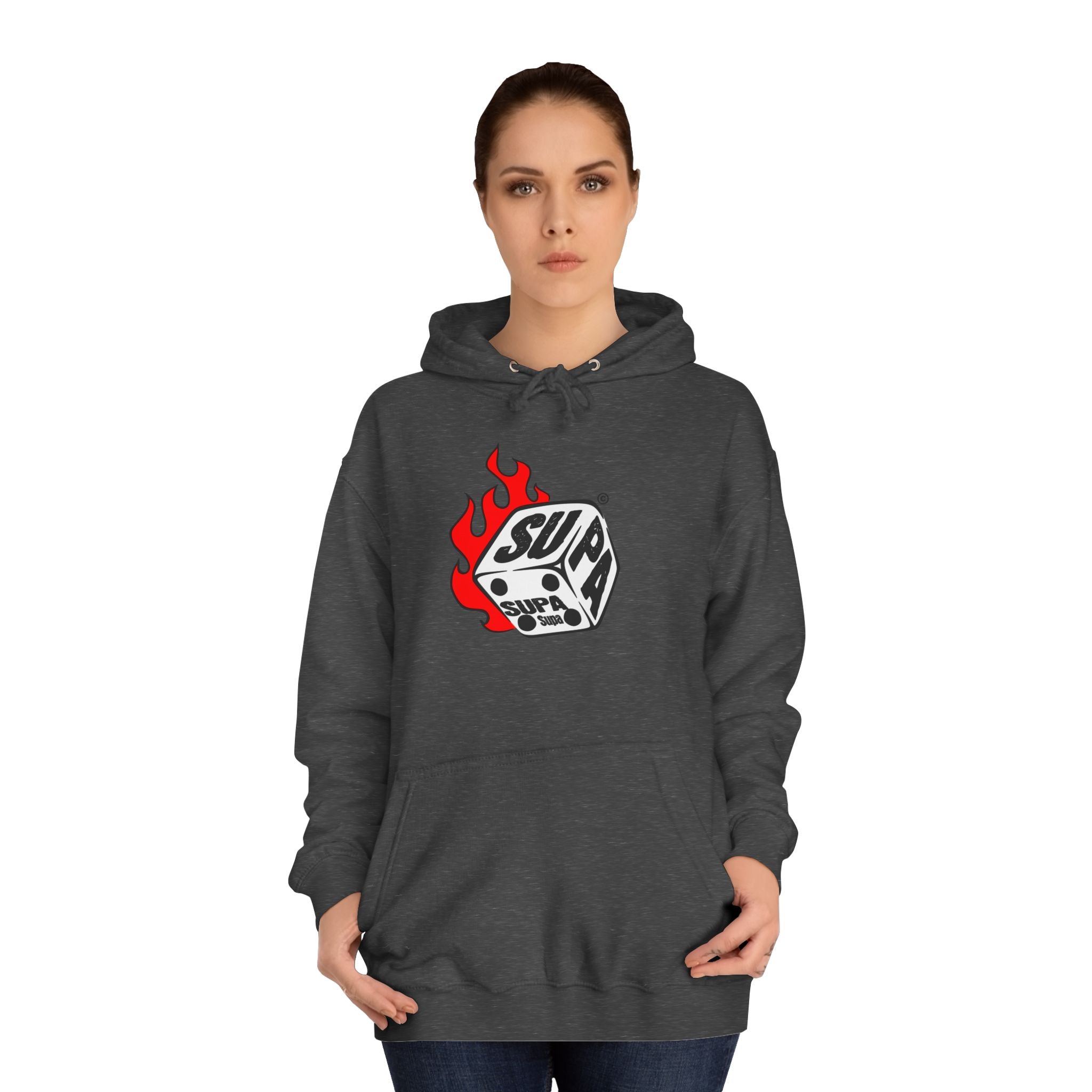 Cool Fire Graphic Unisex SUPA Hoodie, Apparel, Streetwear, Casual Wear, Unique Hooded Sweatshirt