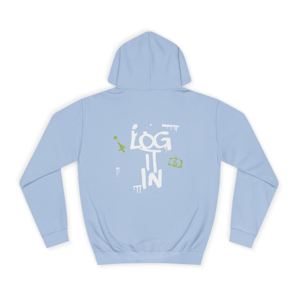log it in Hoodie — Minimal Vintage Print