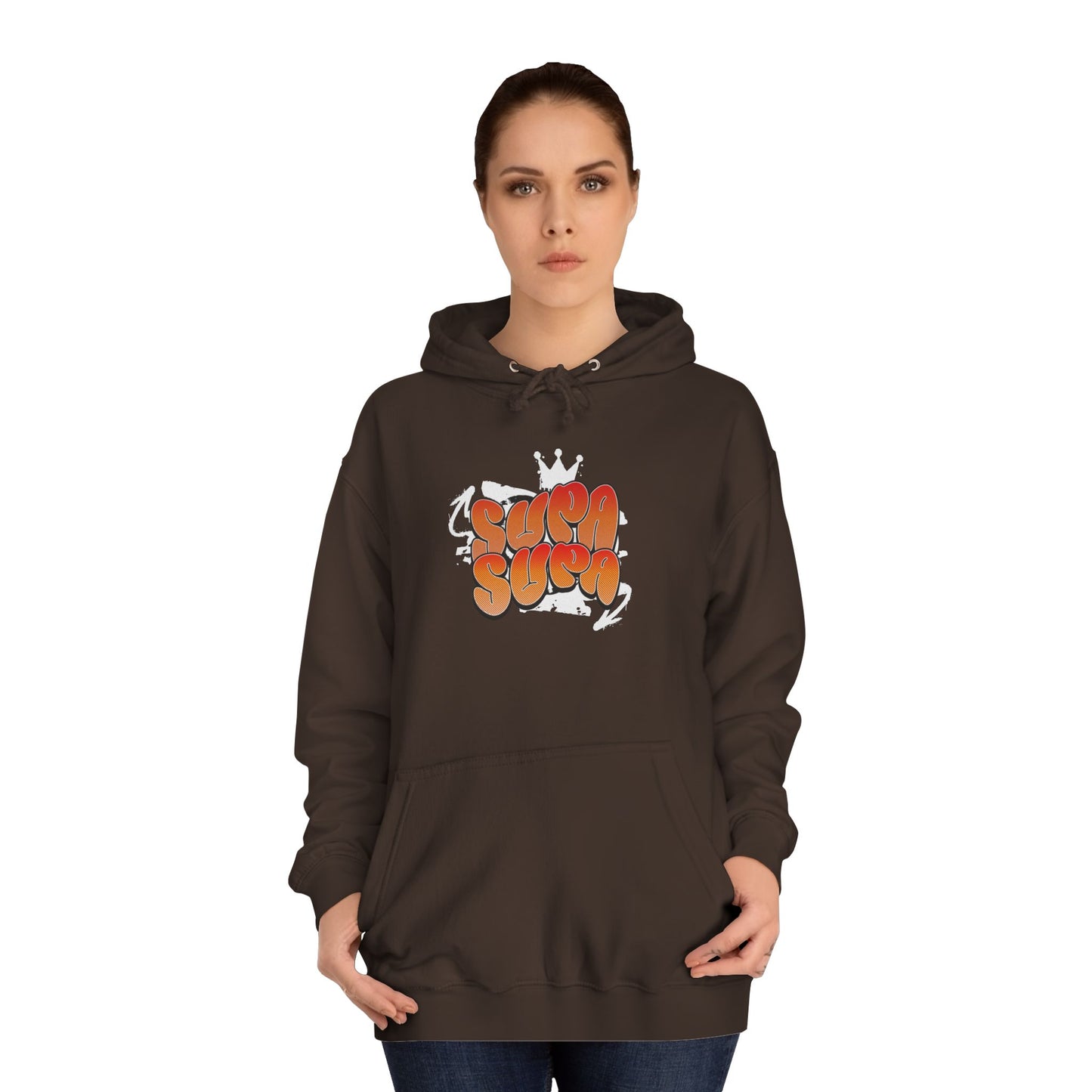 Unisex Hoodie with Retro 'Supa Supa' Design