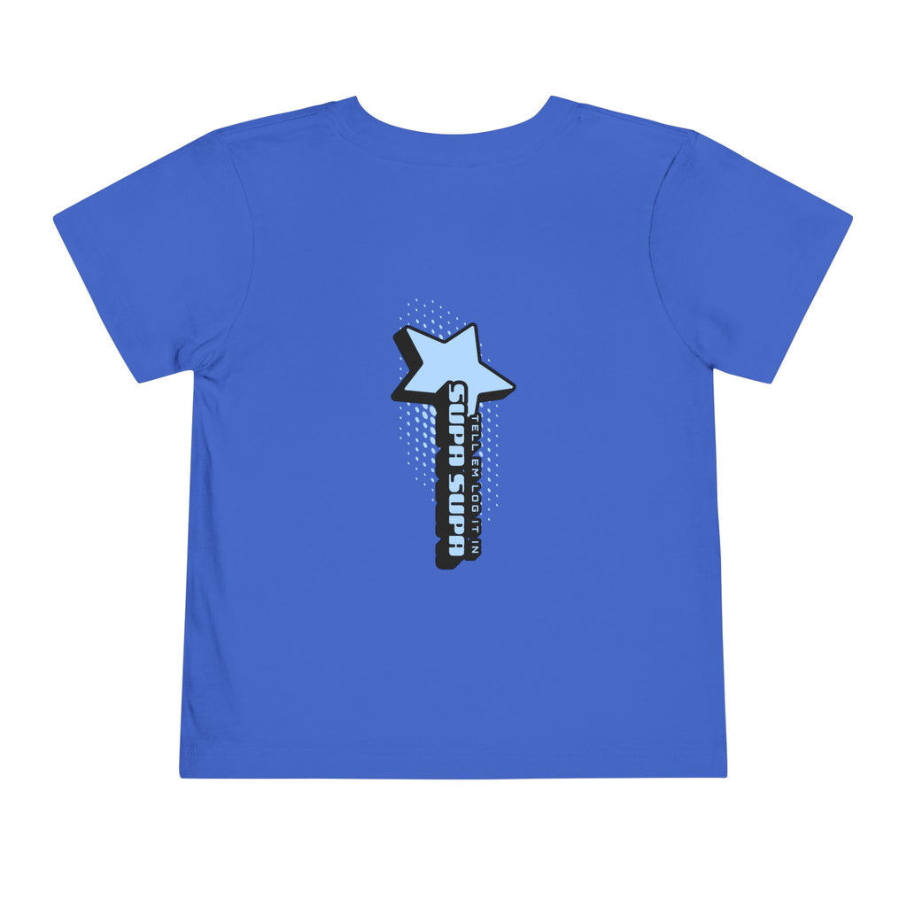Toddler Tee — Blue Star "Tell em log it in" Graphic