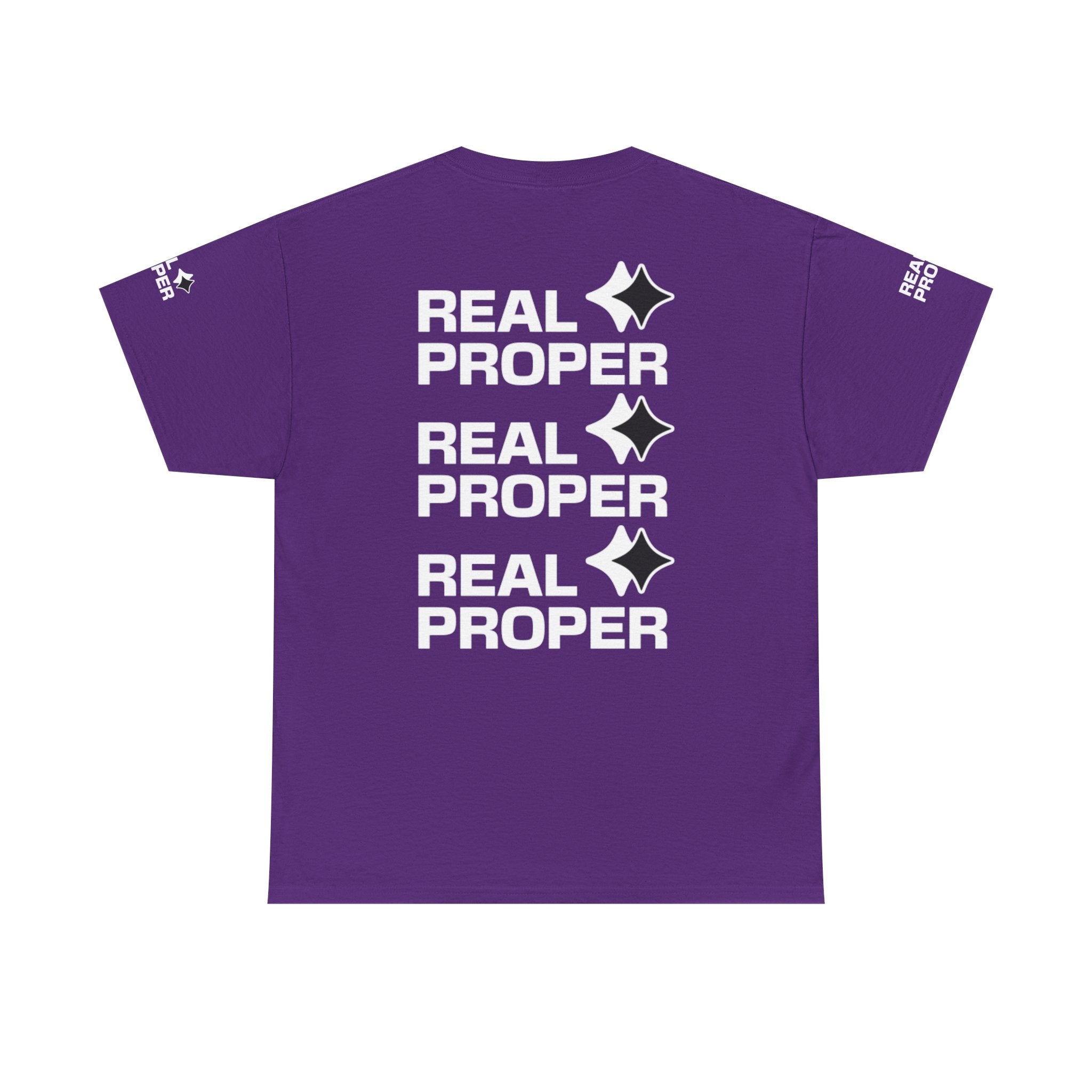 "Real Proper" Repeat Logo T‑Shirt