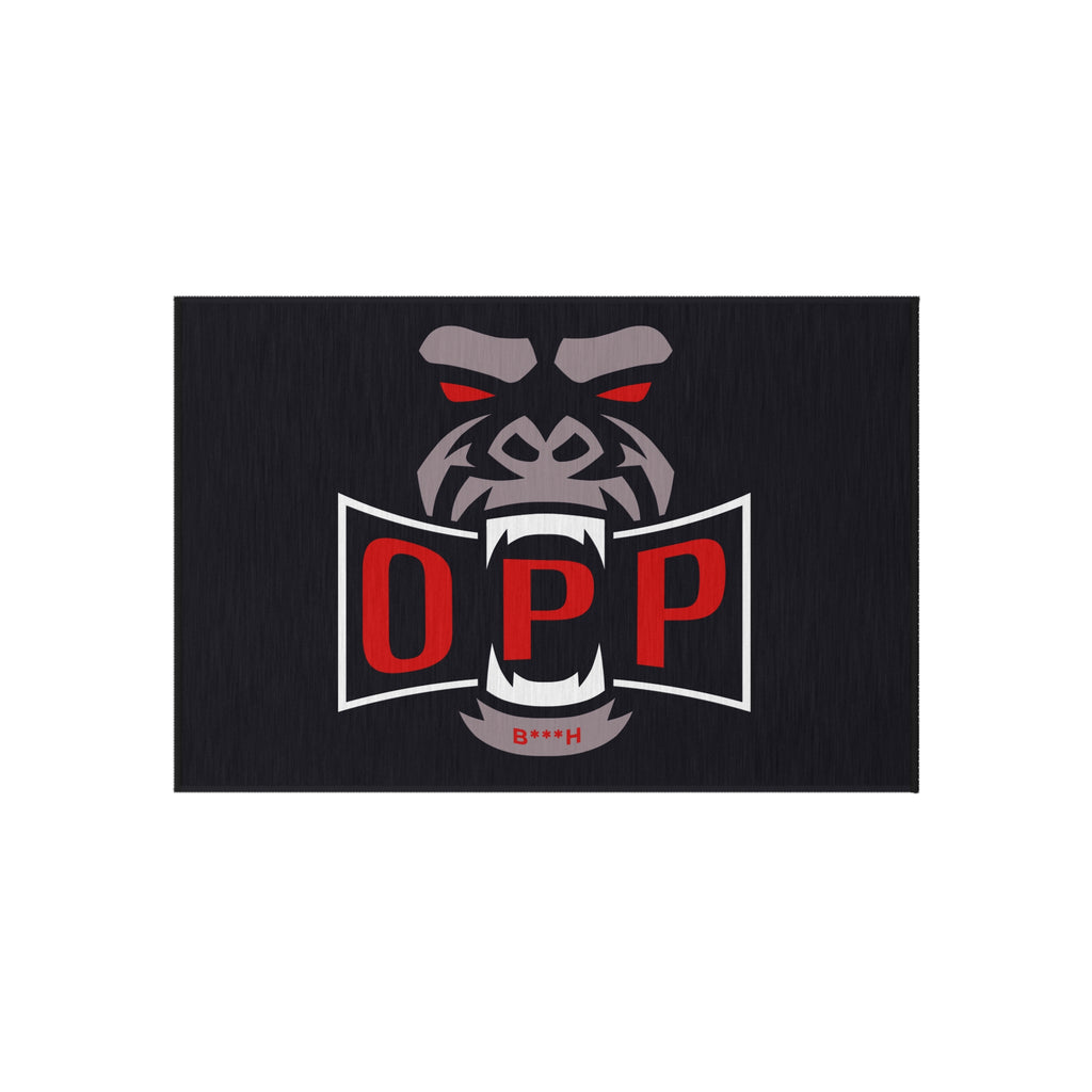 Gorilla OPP Outdoor Rug – Bold Red & Black Entry Mat for Porch, Patio, Garage