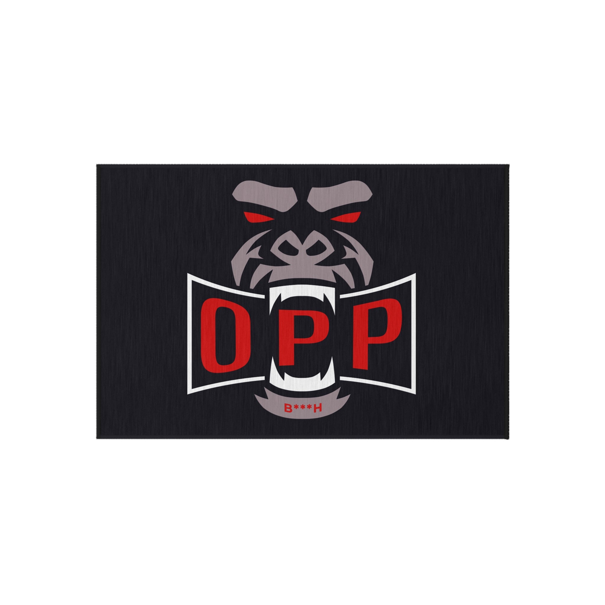 Gorilla OPP Outdoor Rug – Bold Red & Black Entry Mat for Porch, Patio, Garage