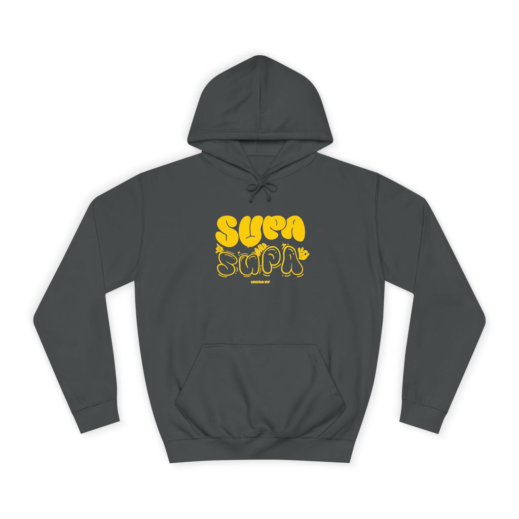 Cheerful Unisex Supa Supa Hoodie - Cozy Streetwear, Campus Style, Trendy Gift, Relaxed Fit, Perfect for Every day