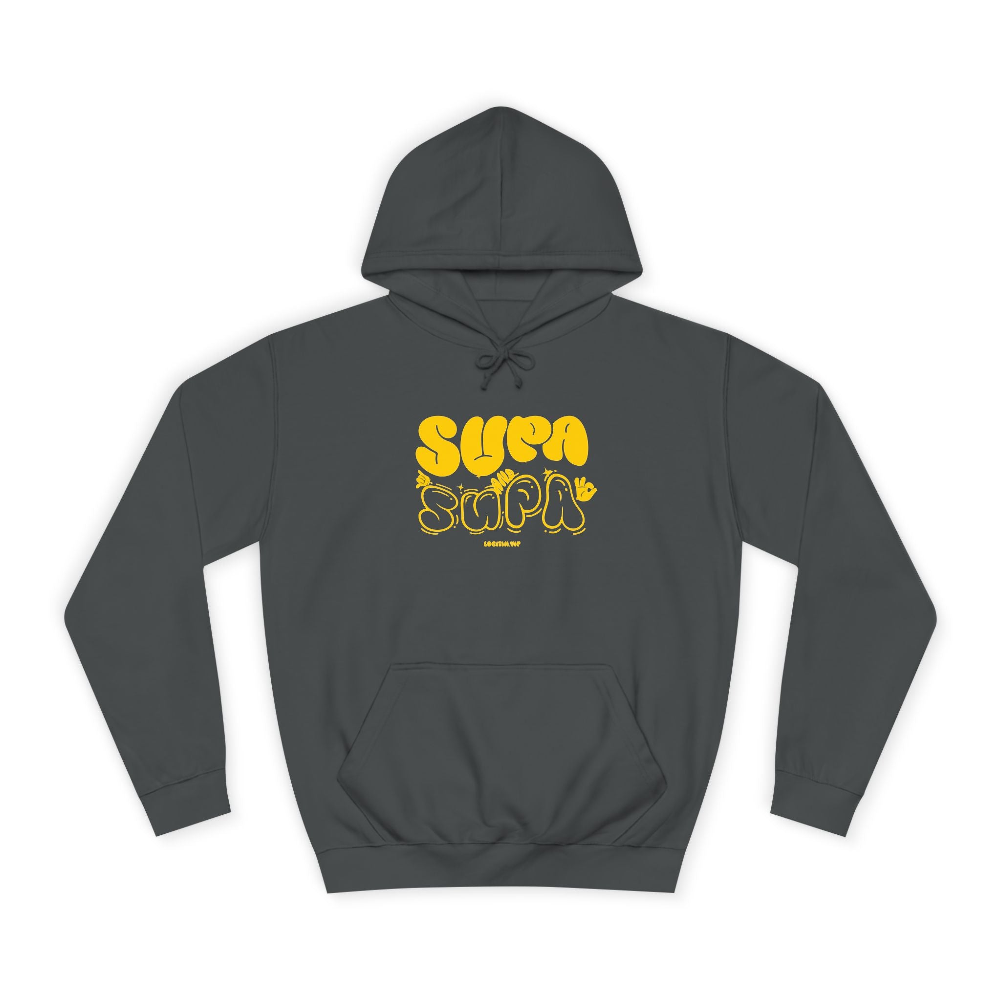 Cheerful Unisex Supa Supa Hoodie - Cozy Streetwear, Campus Style, Trendy Gift, Relaxed Fit, Perfect for Every day