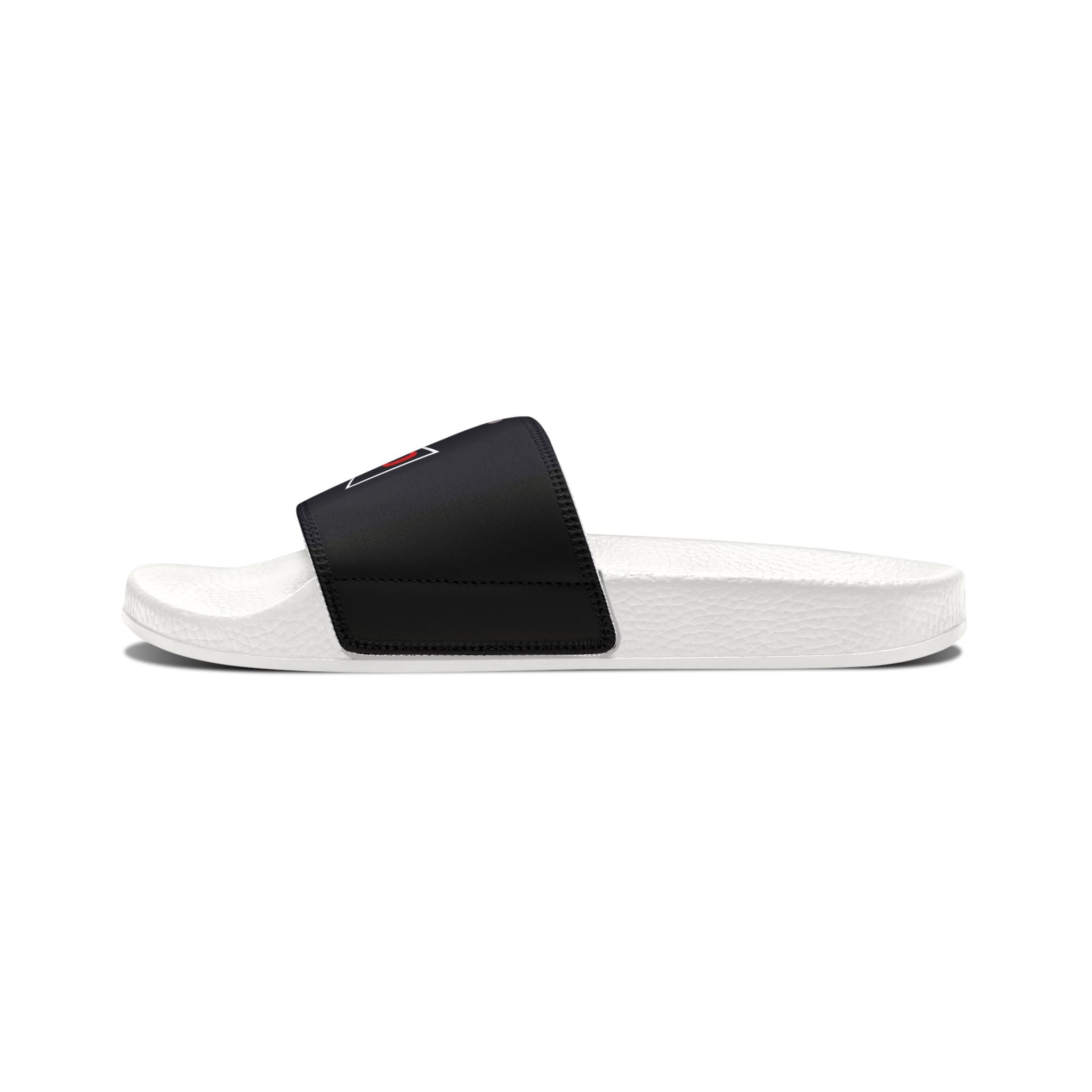 Women's Slide Sandals — Black Strap with 'Opp' Logo Graphic