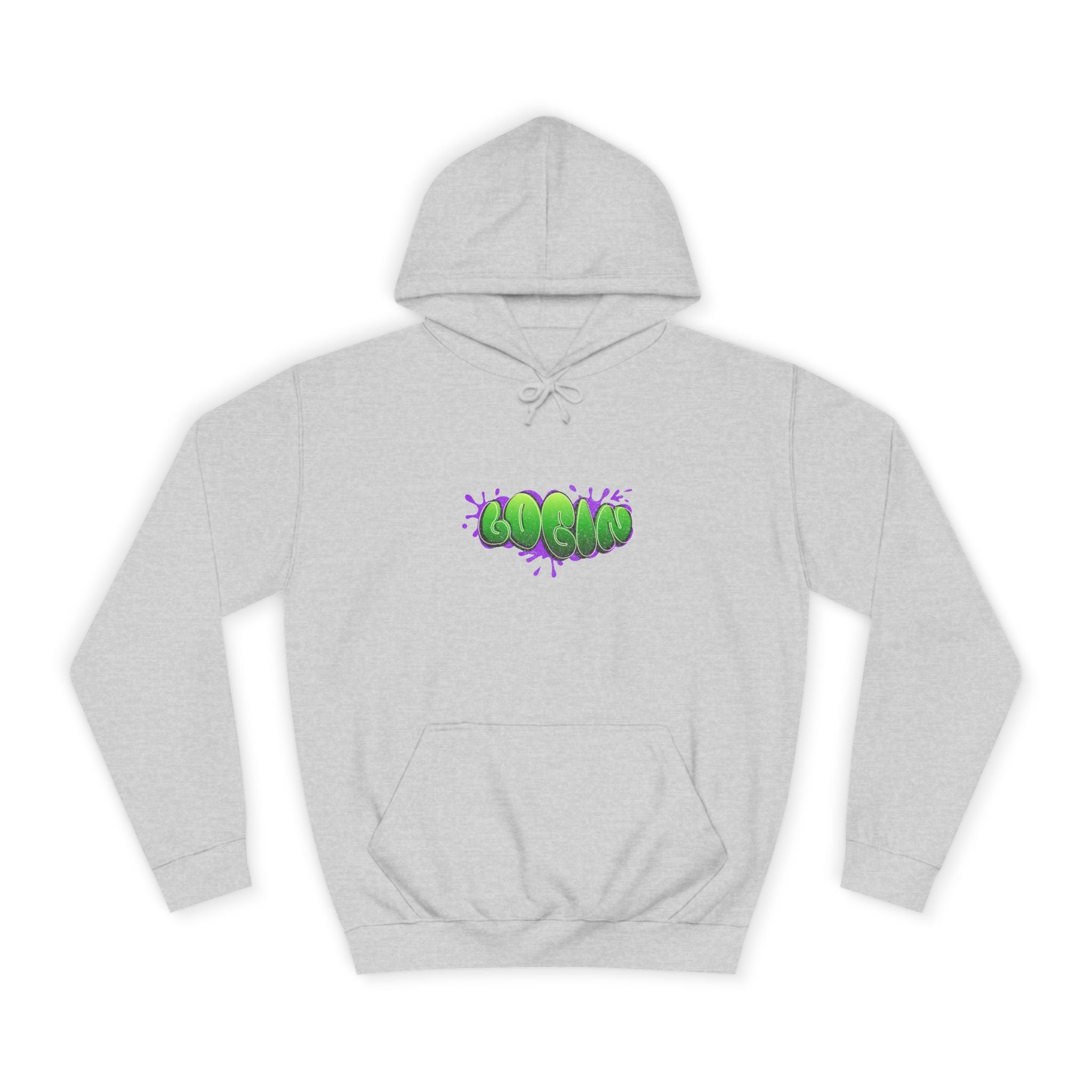 Hoodie with Green Graffiti "Login" Design - Streetwear Pullover