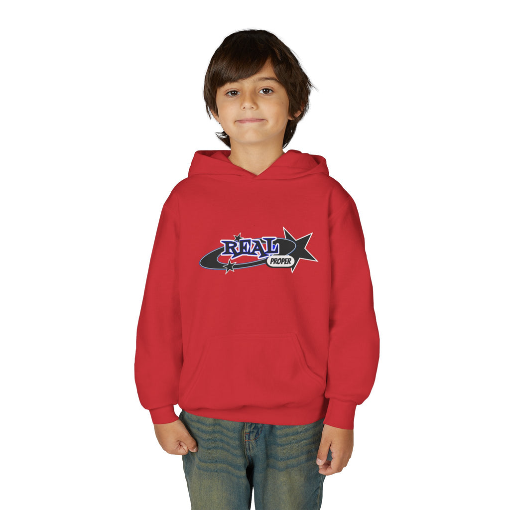 Youth Hoodie – "Real Proper" Star Graphic Pullover