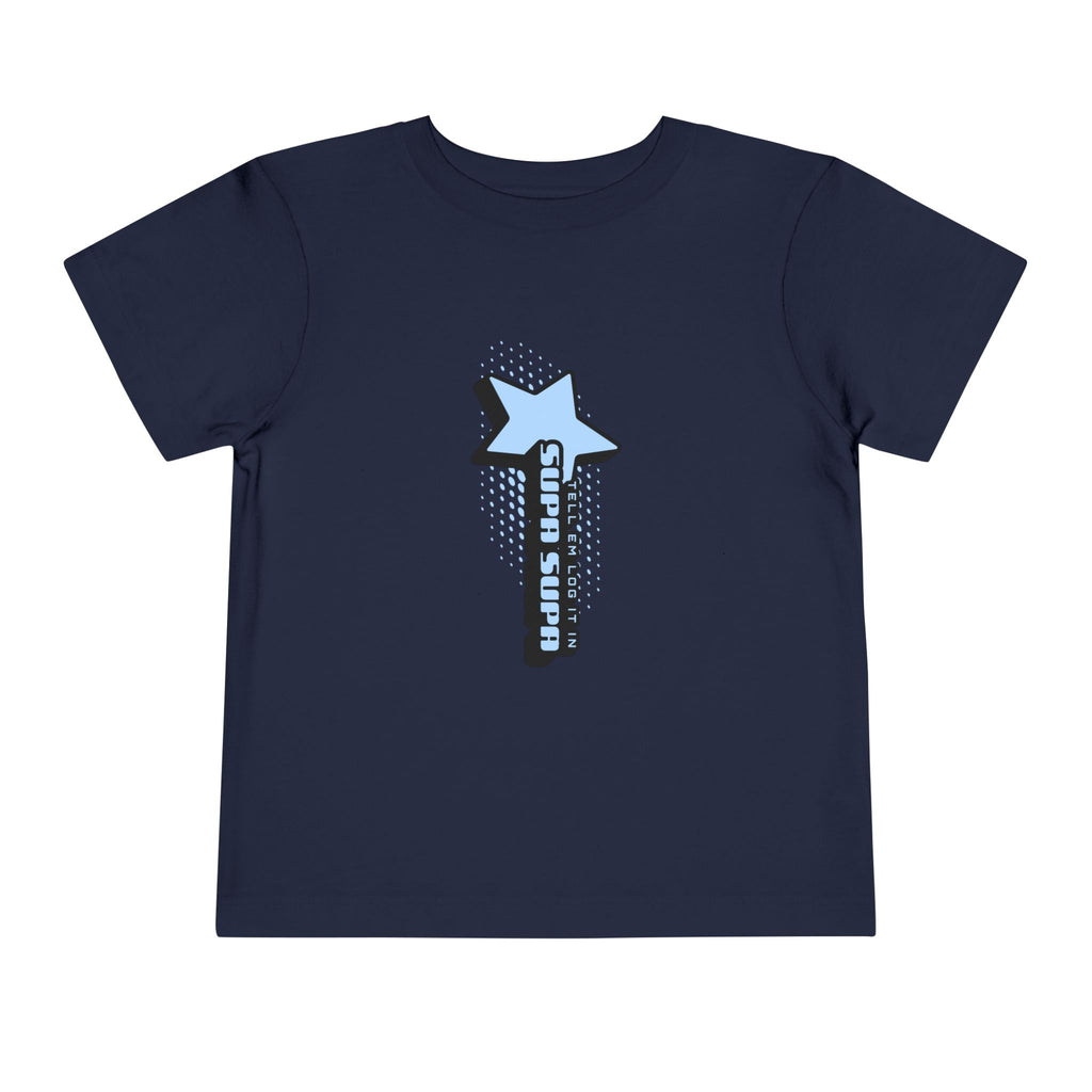 Toddler Tee — Blue Star "Tell em log it in" Graphic