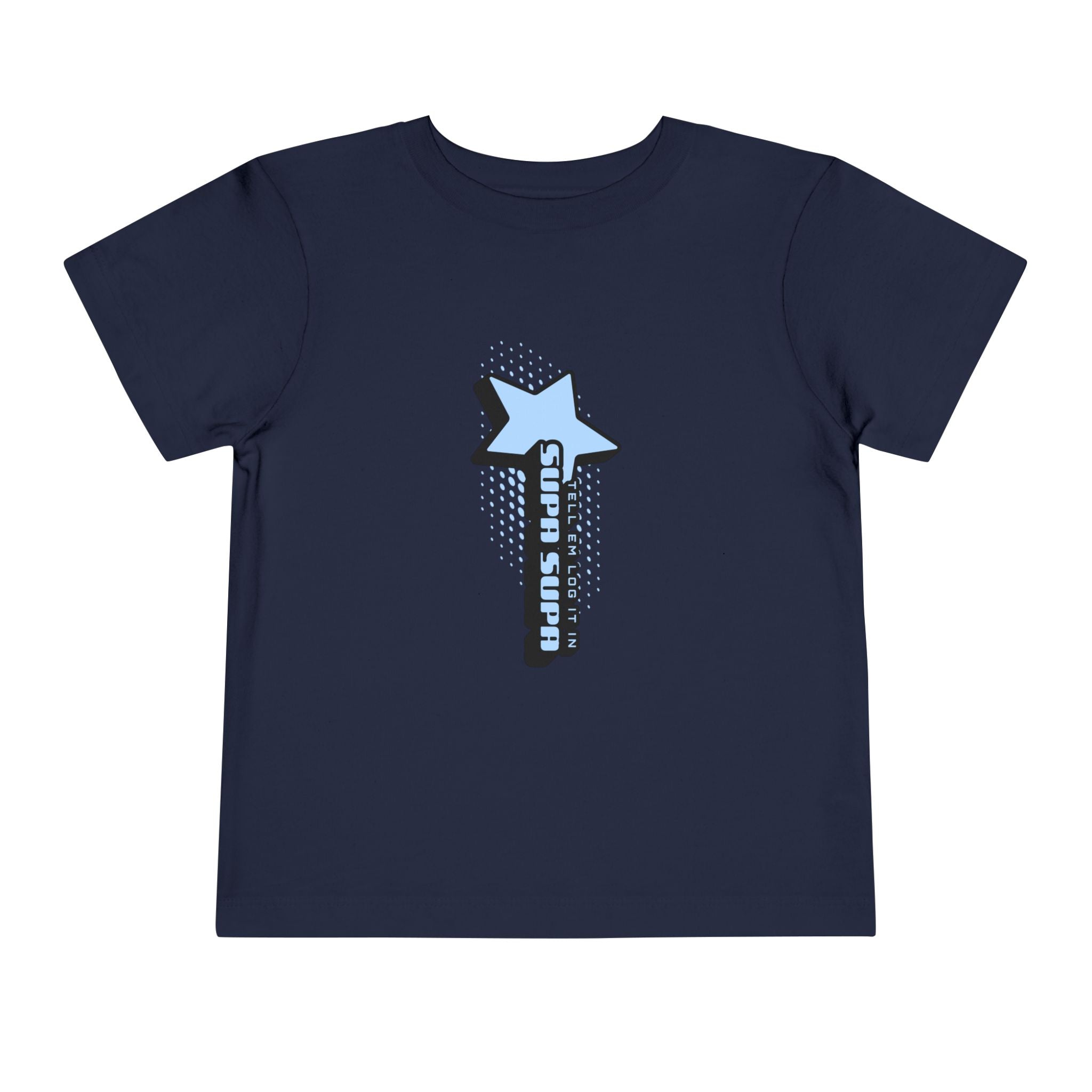 Toddler Tee — Blue Star "Tell em log it in" Graphic