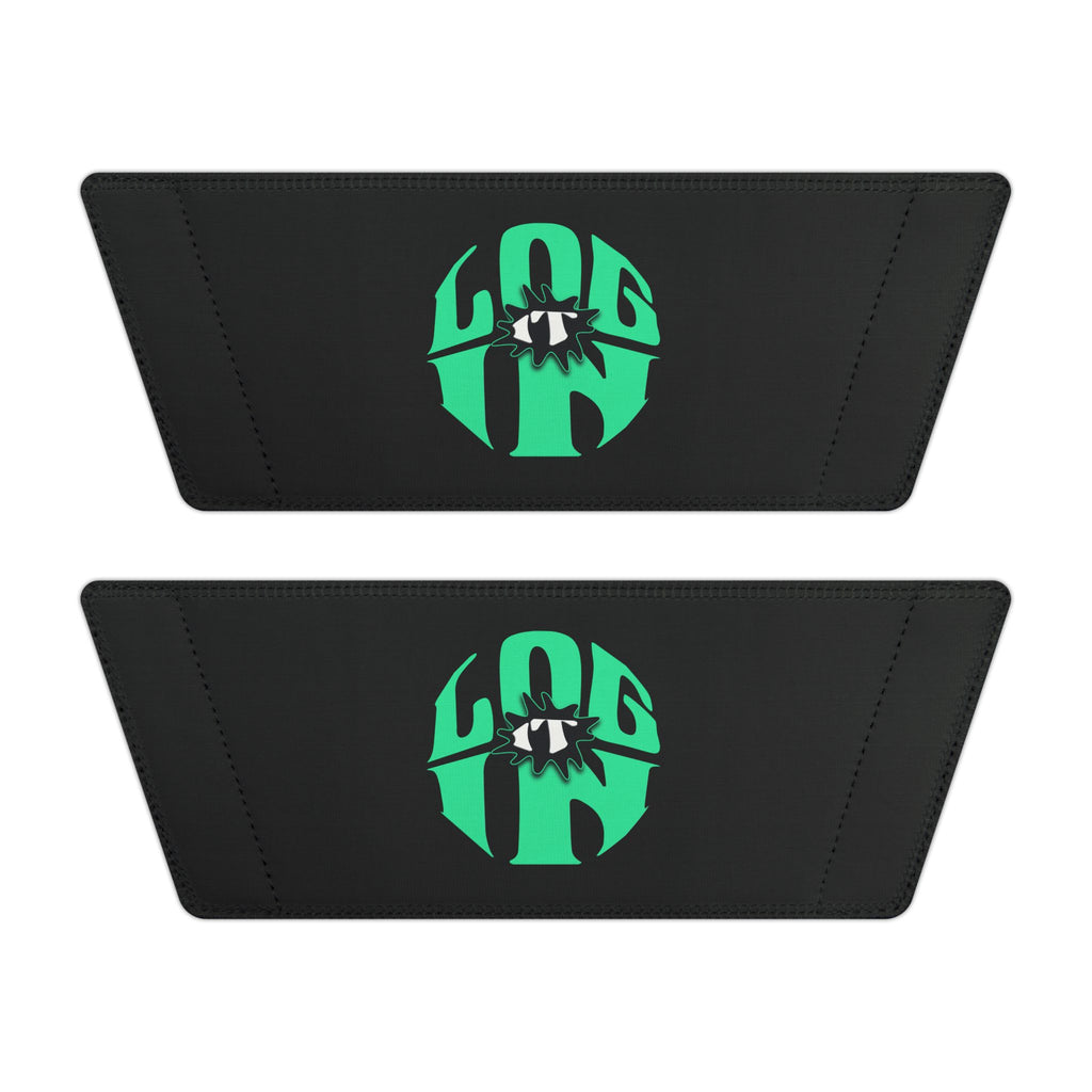 Slide Sandals — Women's White Removable-Strap Slides with Aqua Log it in