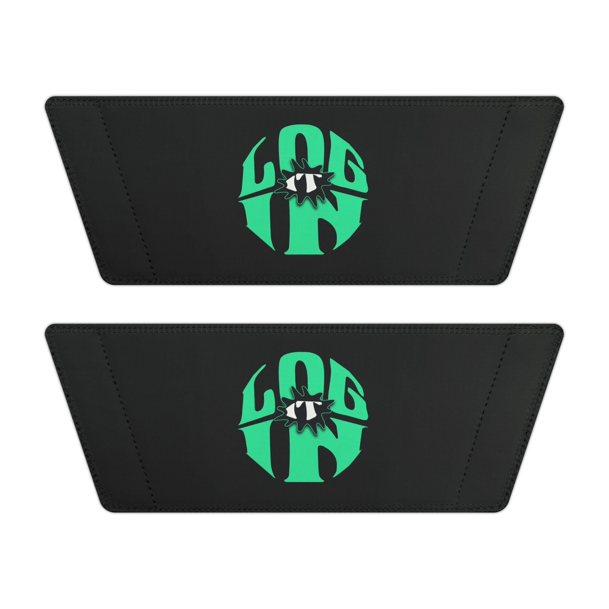 Slide Sandals — Women's White Removable-Strap Slides with Aqua Log it in