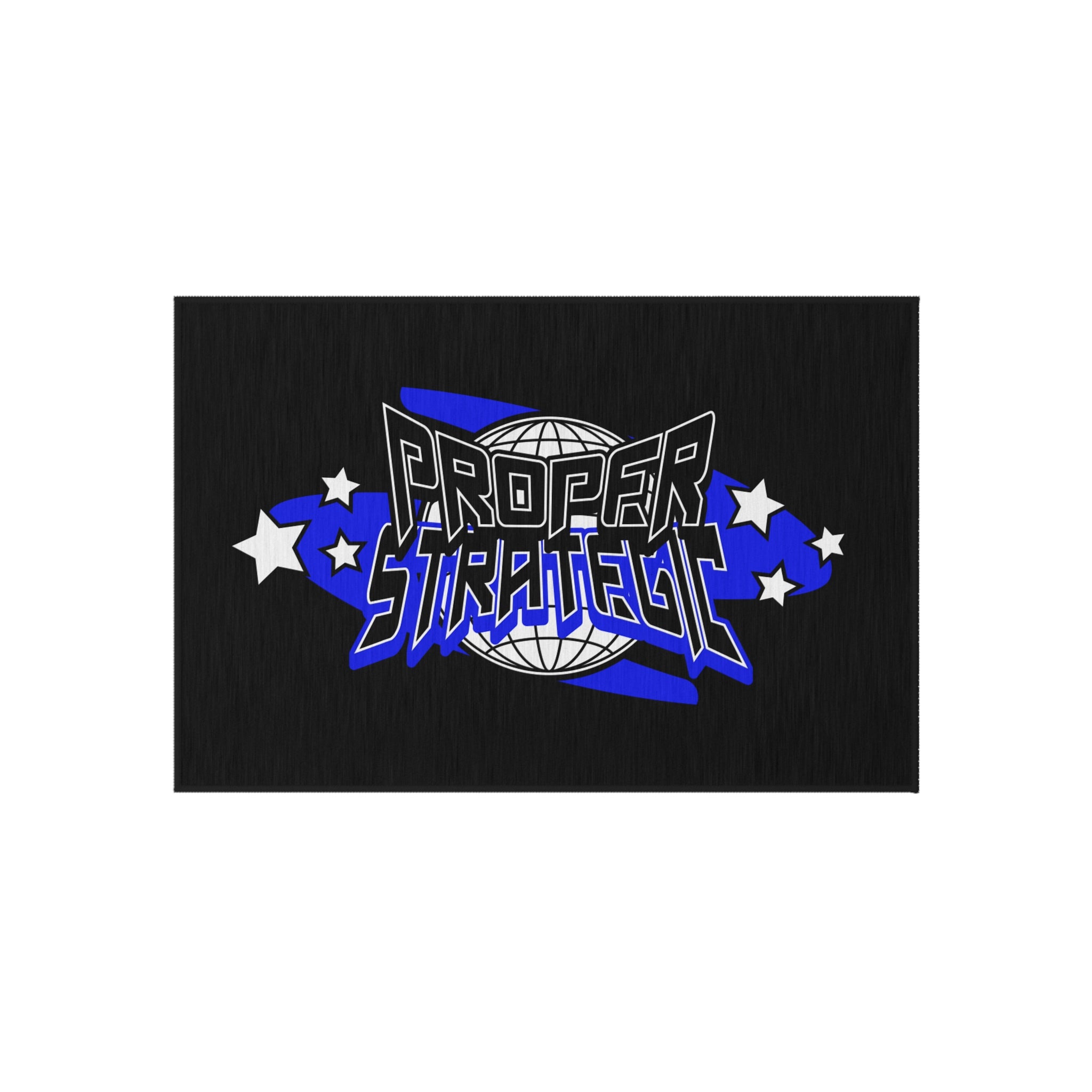 Proper Strategic Outdoor Rug — Bold Retro Globe Design