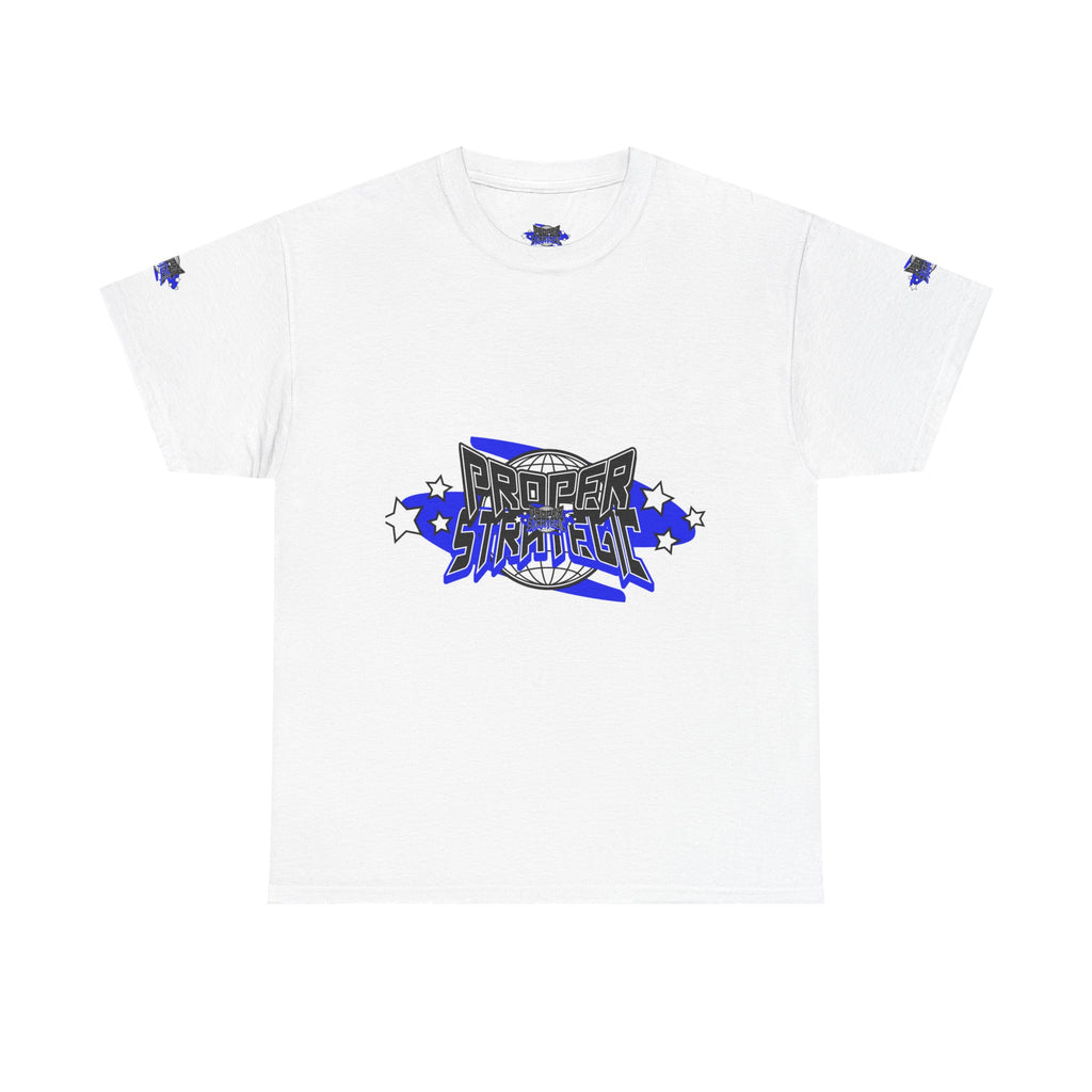 Proper 'Strategic' Graphic Tee — Retro Blue Streetwear T‑Shirt