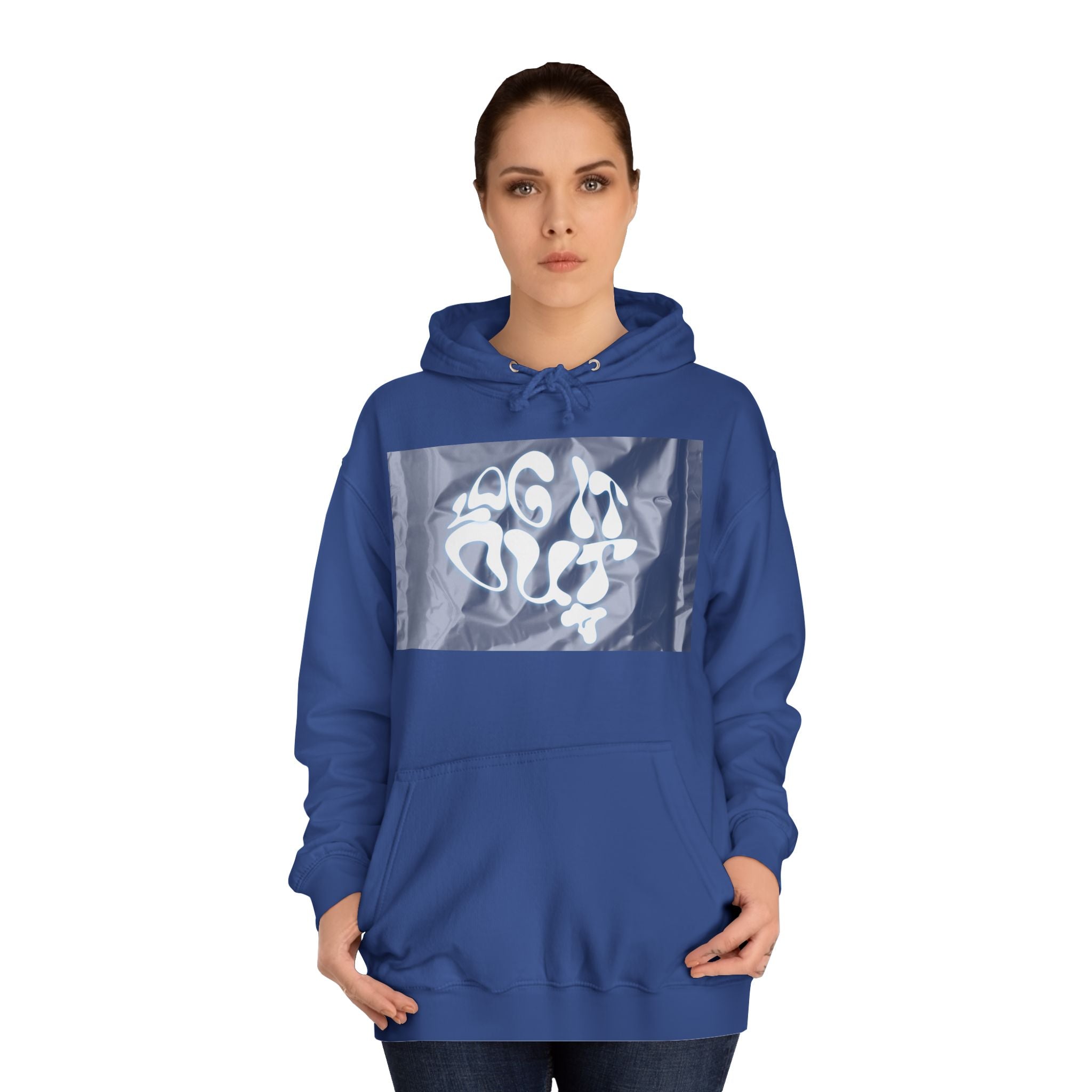 Cozy Unisex 'LOG IT OUT' Hoodie with Abstract Design, Sweatshirt, Graphic Hoodie, Casual Wear, Perfect Fit