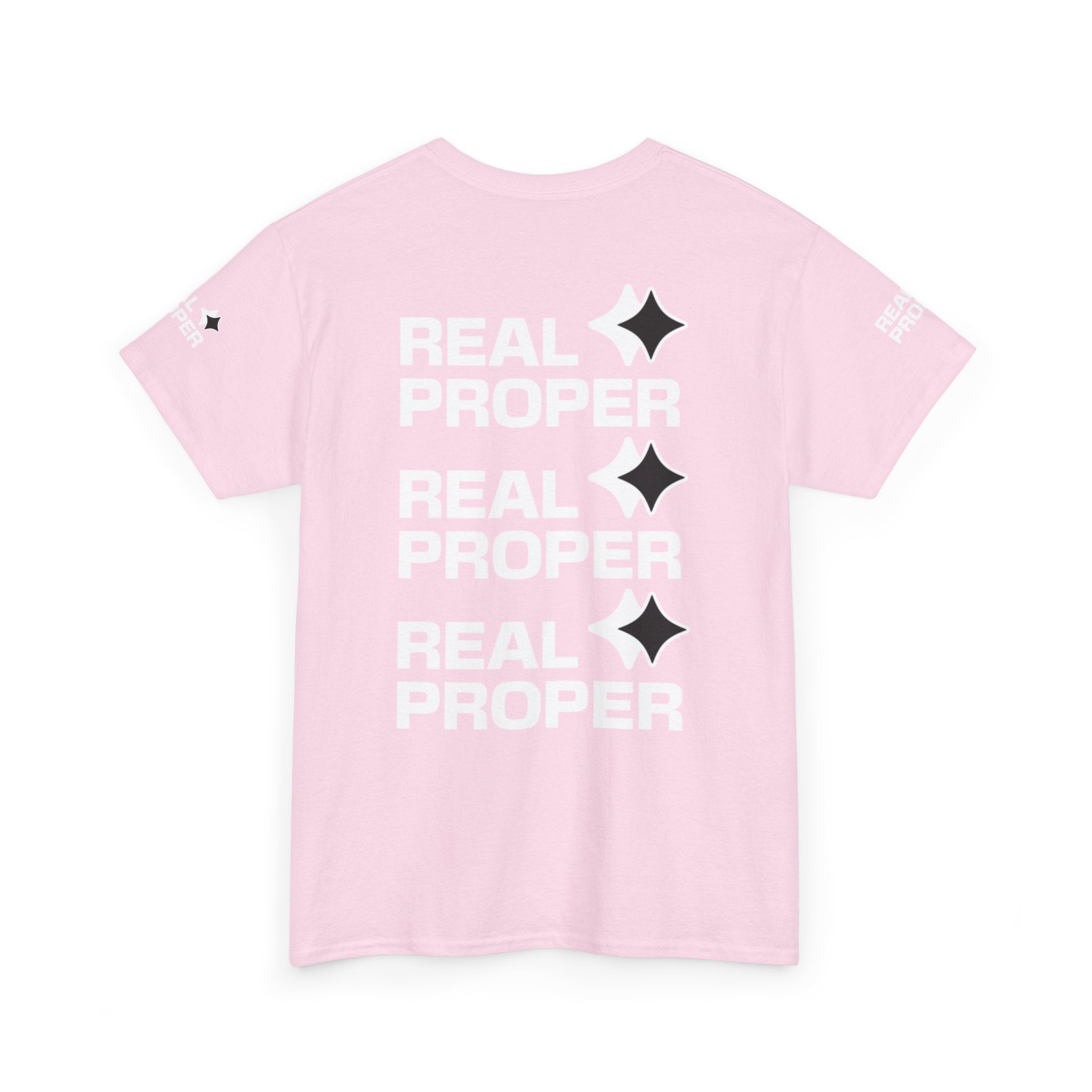 "Real Proper" Repeat Logo T‑Shirt