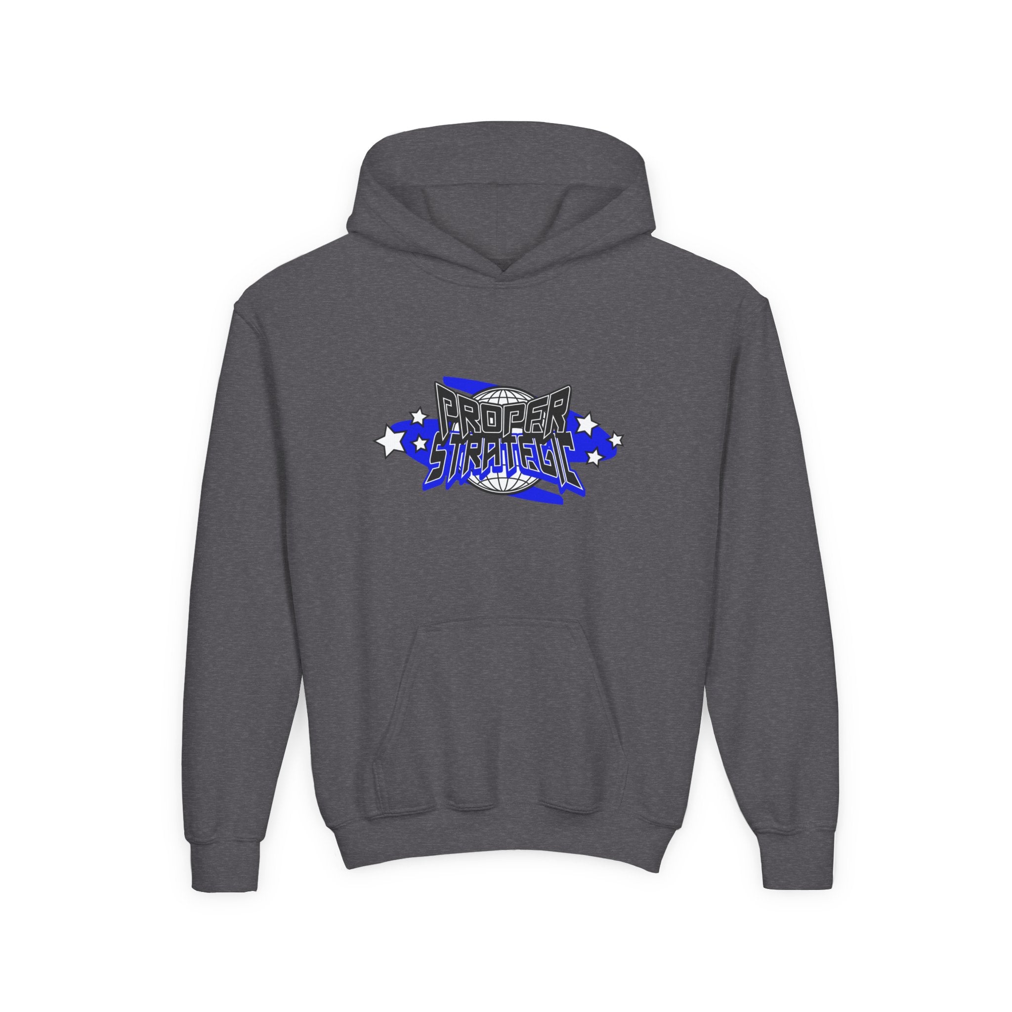 Youth Hoodie — 'Strategic' Graphic Pullover for Kids