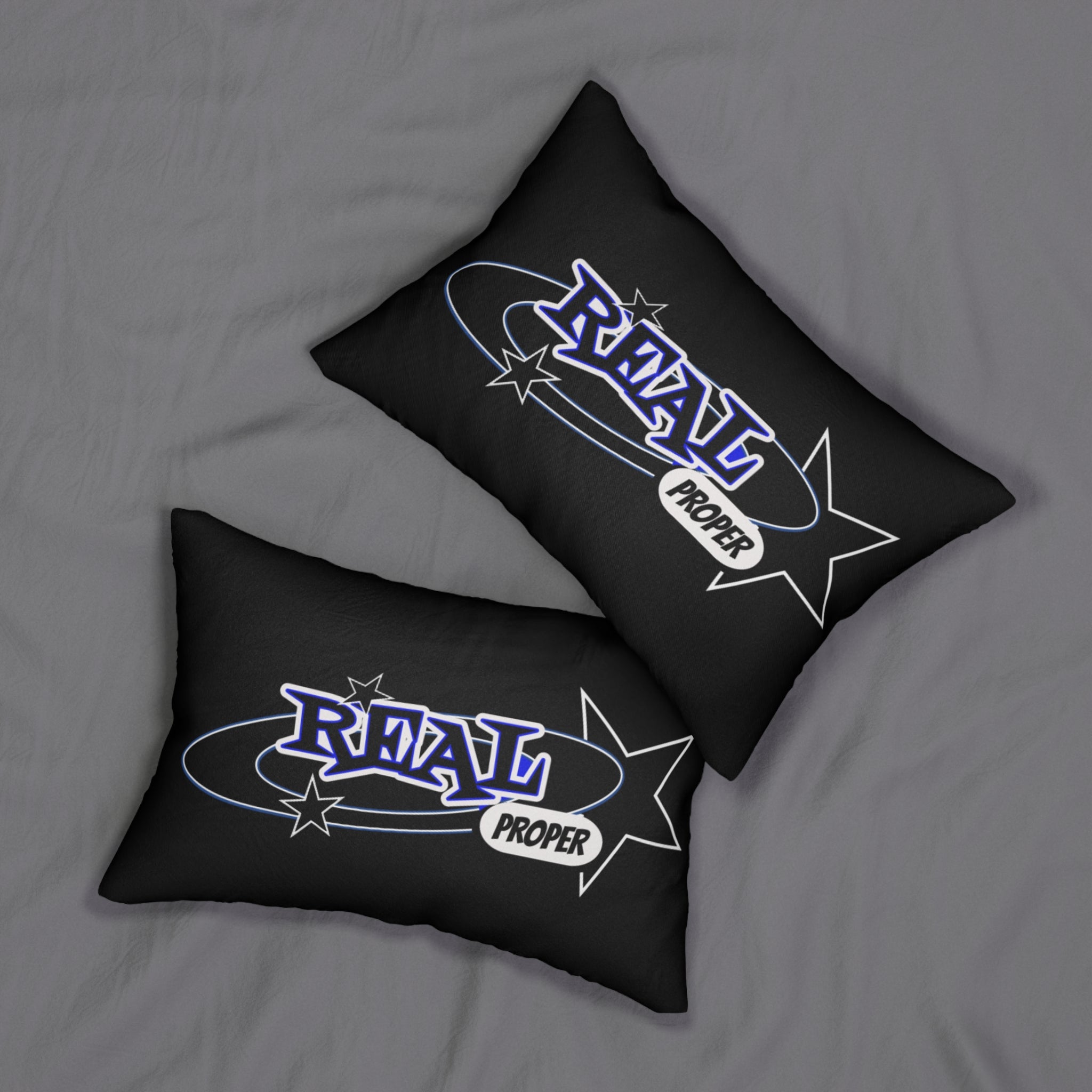 Lumbar Pillow — "Real Proper" Graphic Accent Cushion