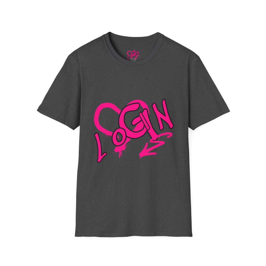 T-Shirt — Pink Graffiti 'Login' Streetwear Tee