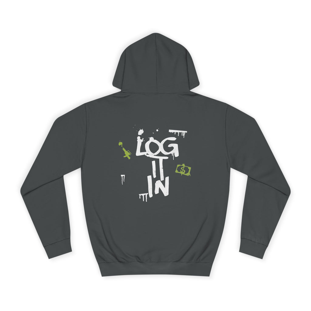 log it in Hoodie — Minimal Vintage Print