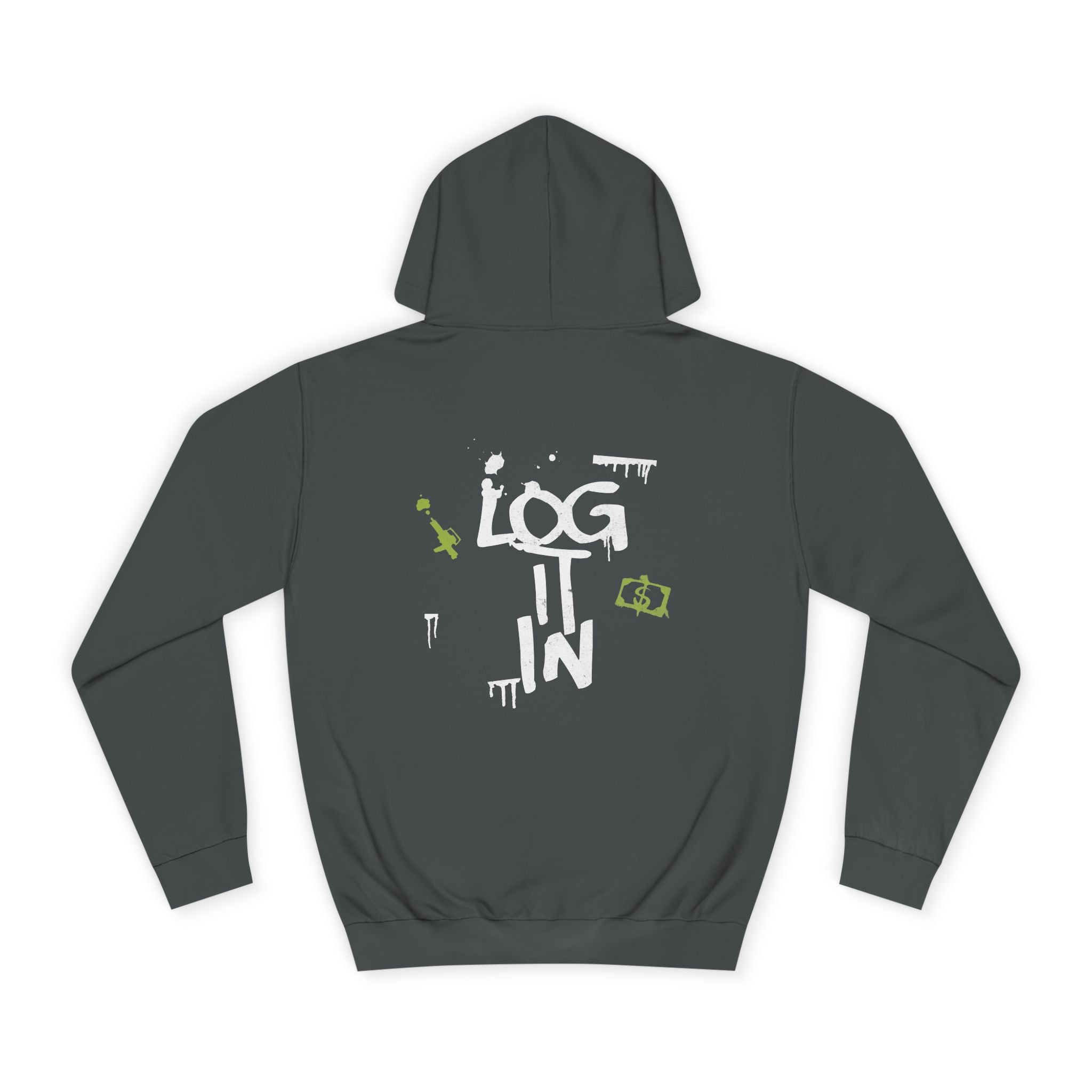 log it in Hoodie — Minimal Vintage Print