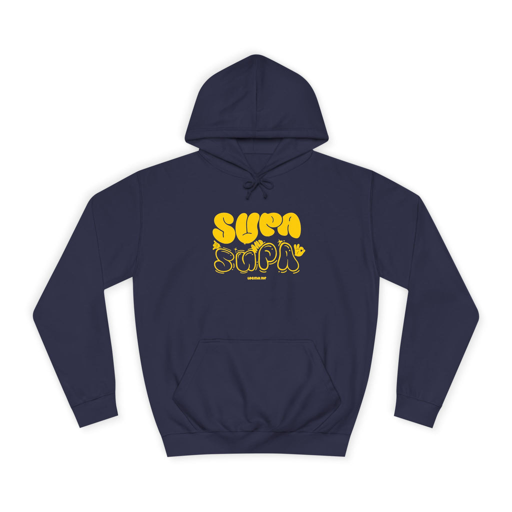 Cheerful Unisex Supa Supa Hoodie - Cozy Streetwear, Campus Style, Trendy Gift, Relaxed Fit, Perfect for Every day